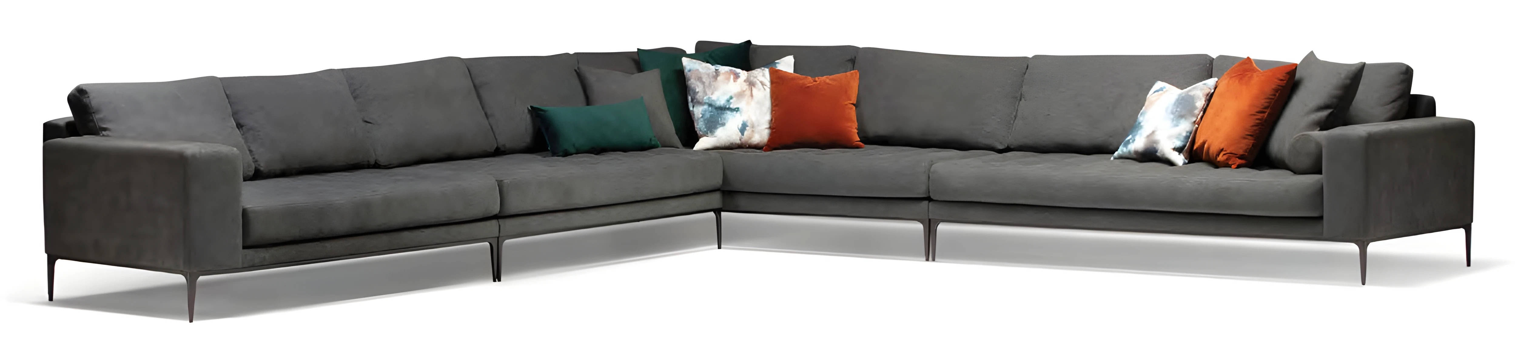 Elegantes graues Ecksofa aus Stoff modern und zeitlos