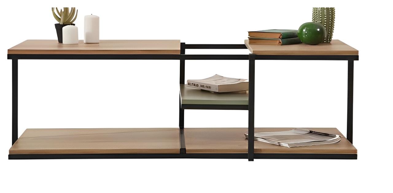 Wohnzimmertisch rund, stabil und freistehend 120x55cm