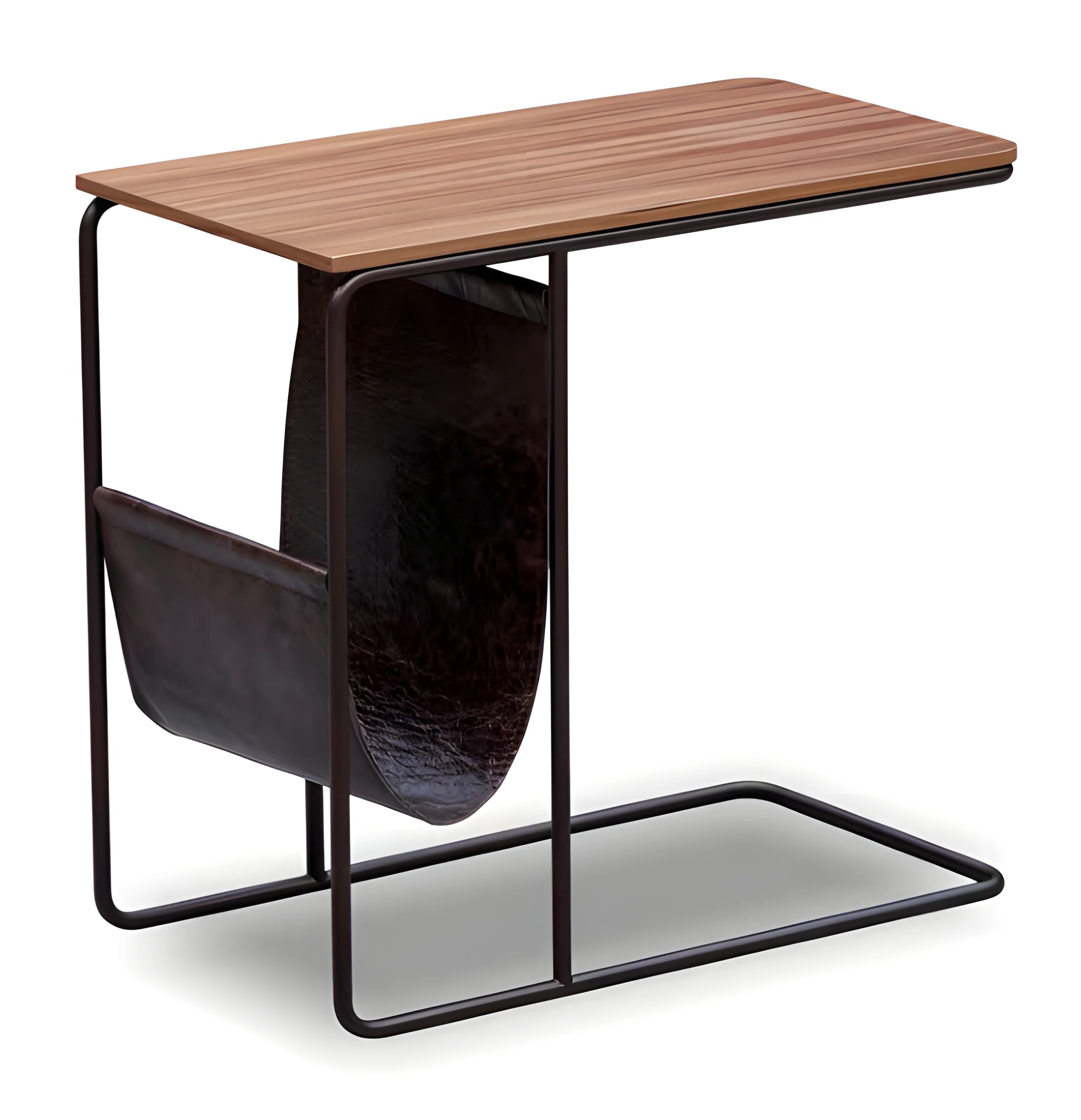 Beistelltisch aus Holz und Metall in Braun modern eleganter Stil