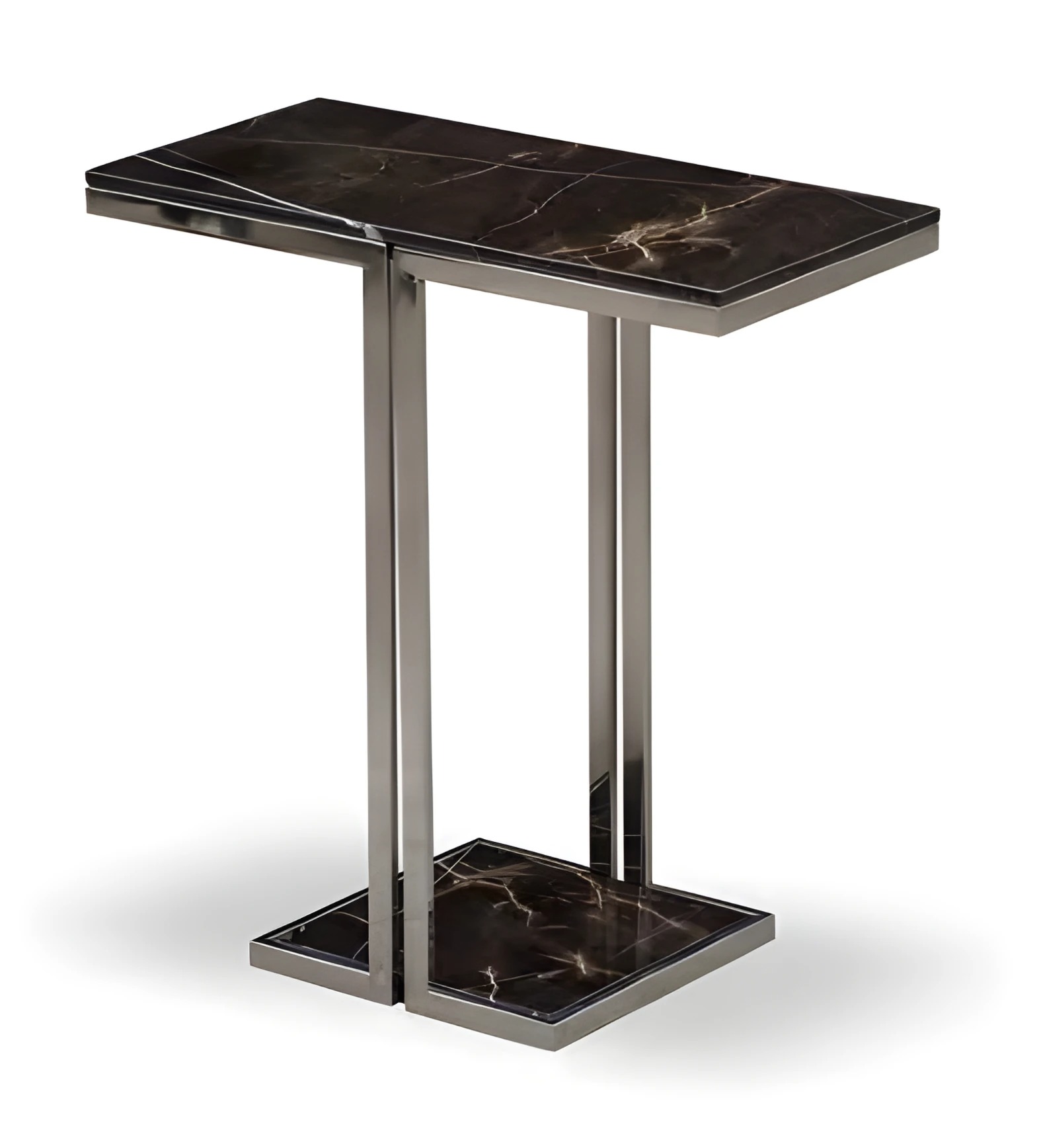 Moderner grauer Beistelltisch aus Metall