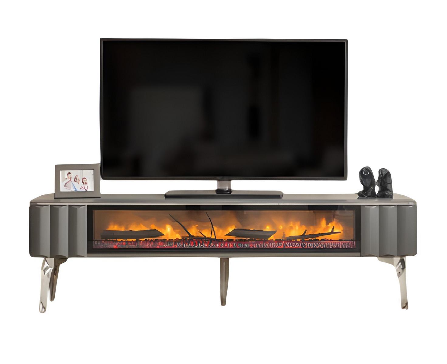 Schlichter TV-Lowboard Sideboard Dekokamin Elektro Dekoration Kamin