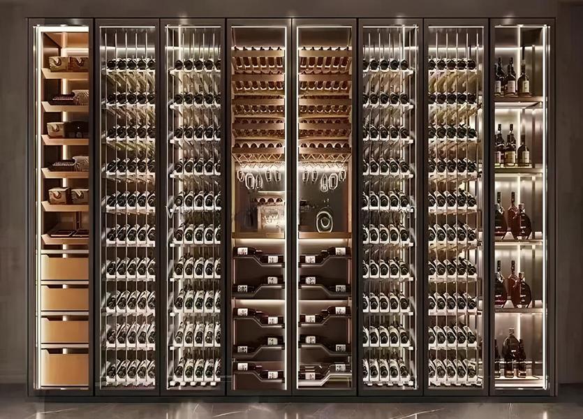 Weinschrank Weinmöbel Glasvitrine Flaschenregal Glasschrank Weinregal