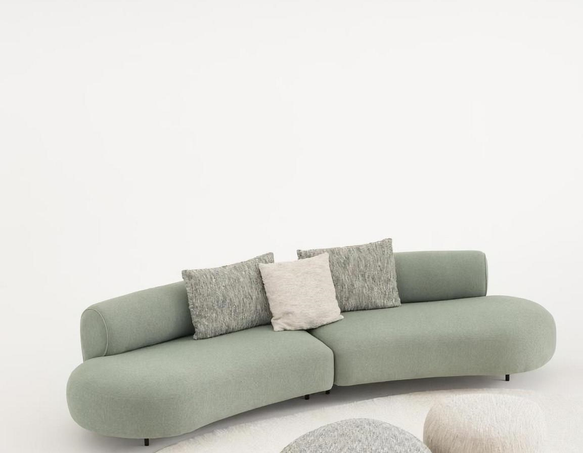 Elegantes grünes Stoffsofa für Wohnzimmer im modernen Stil