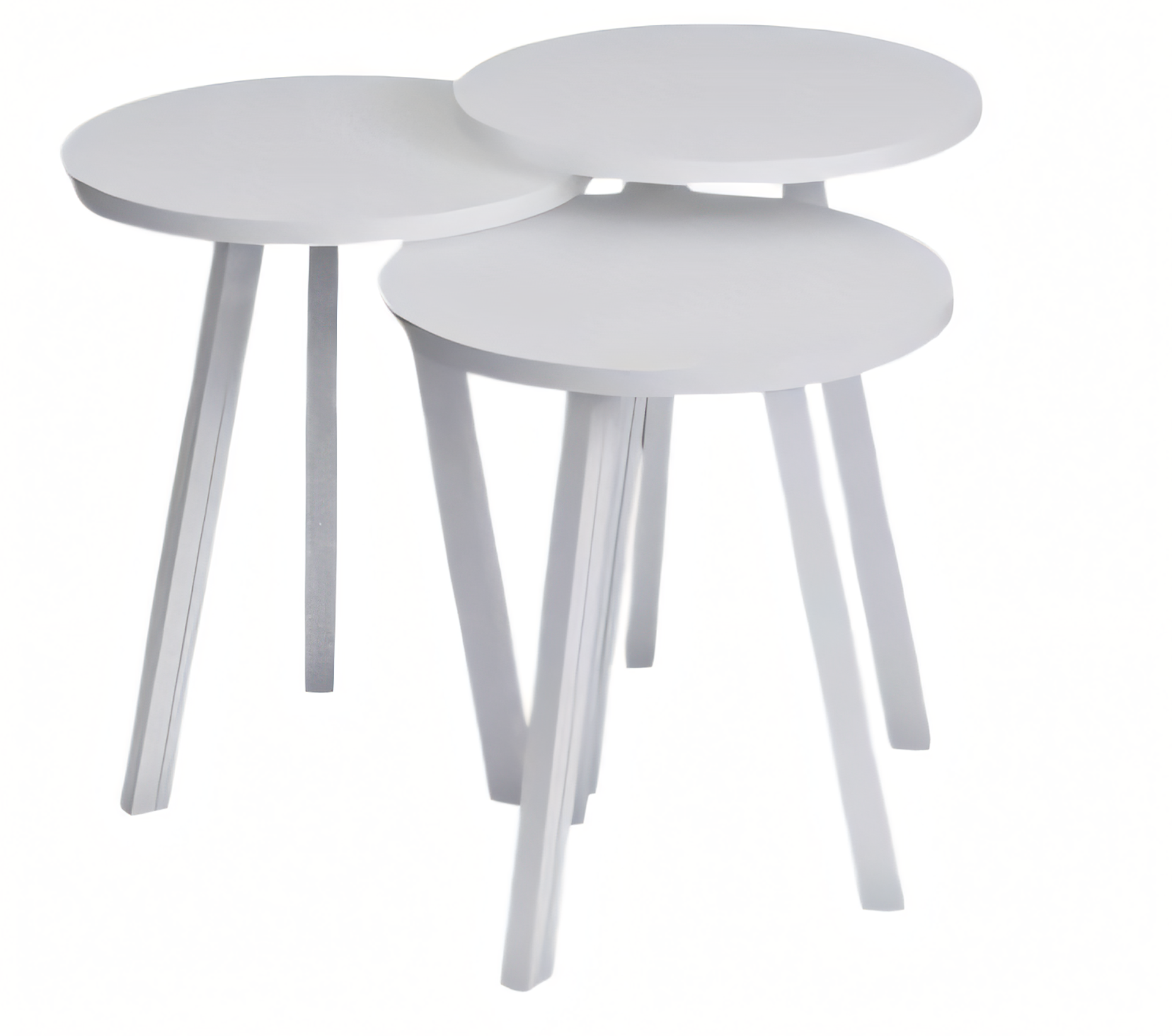 Elegantes weißes Holz Couchtisch-Set im modernen Stil