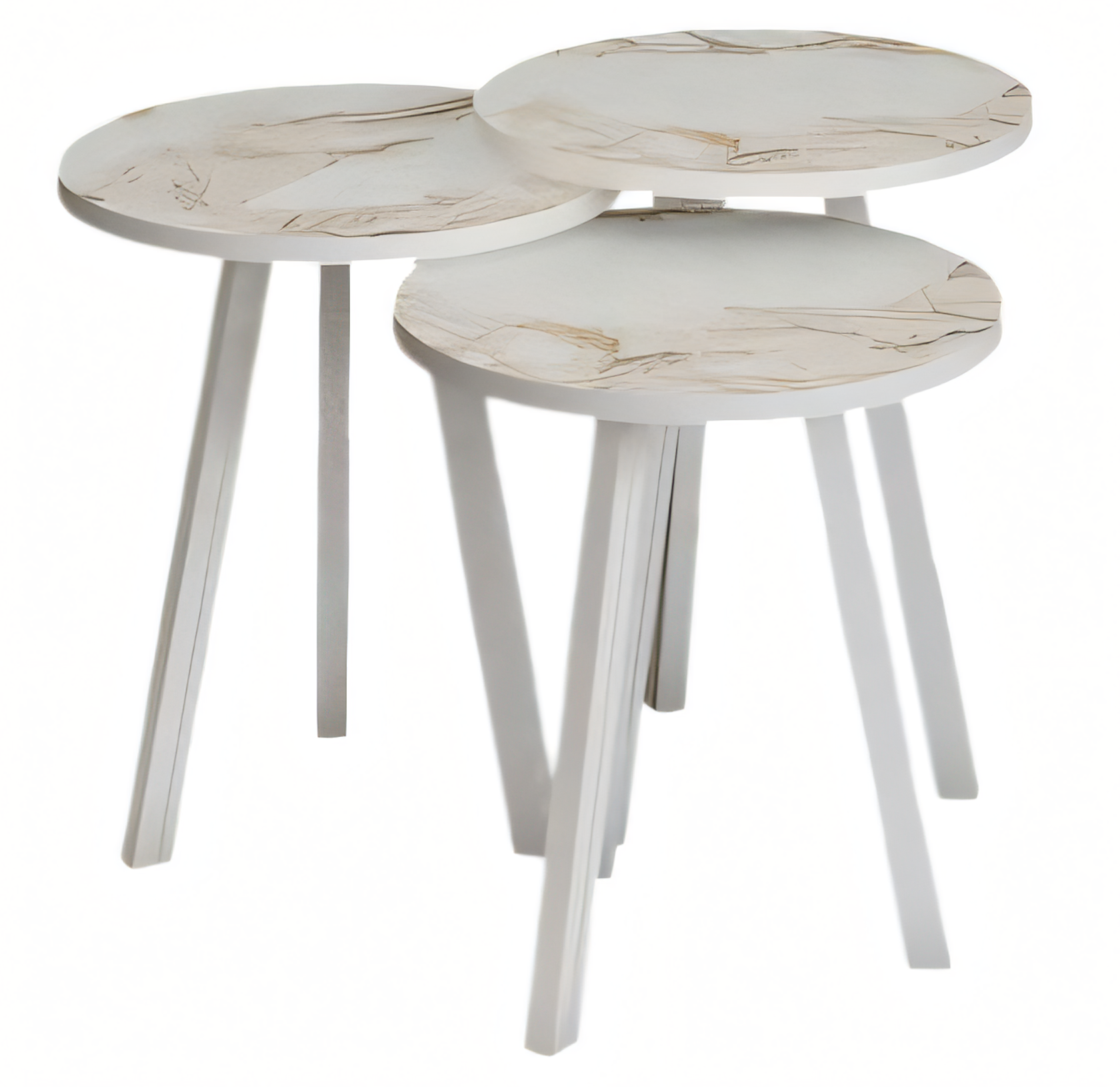 Elegantes Beiges Holz Couchtisch-Set in modernem Design