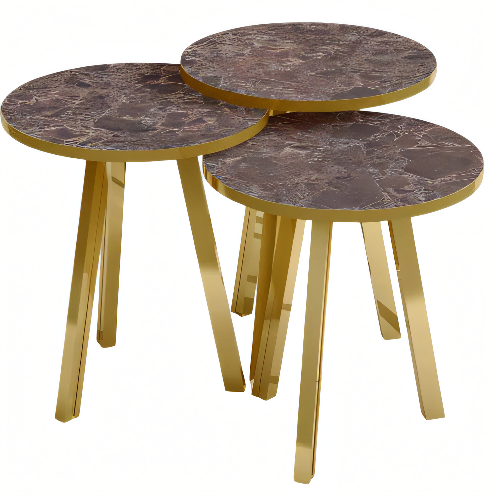 Eleganter brauner Couchtisch aus Holz und Metall