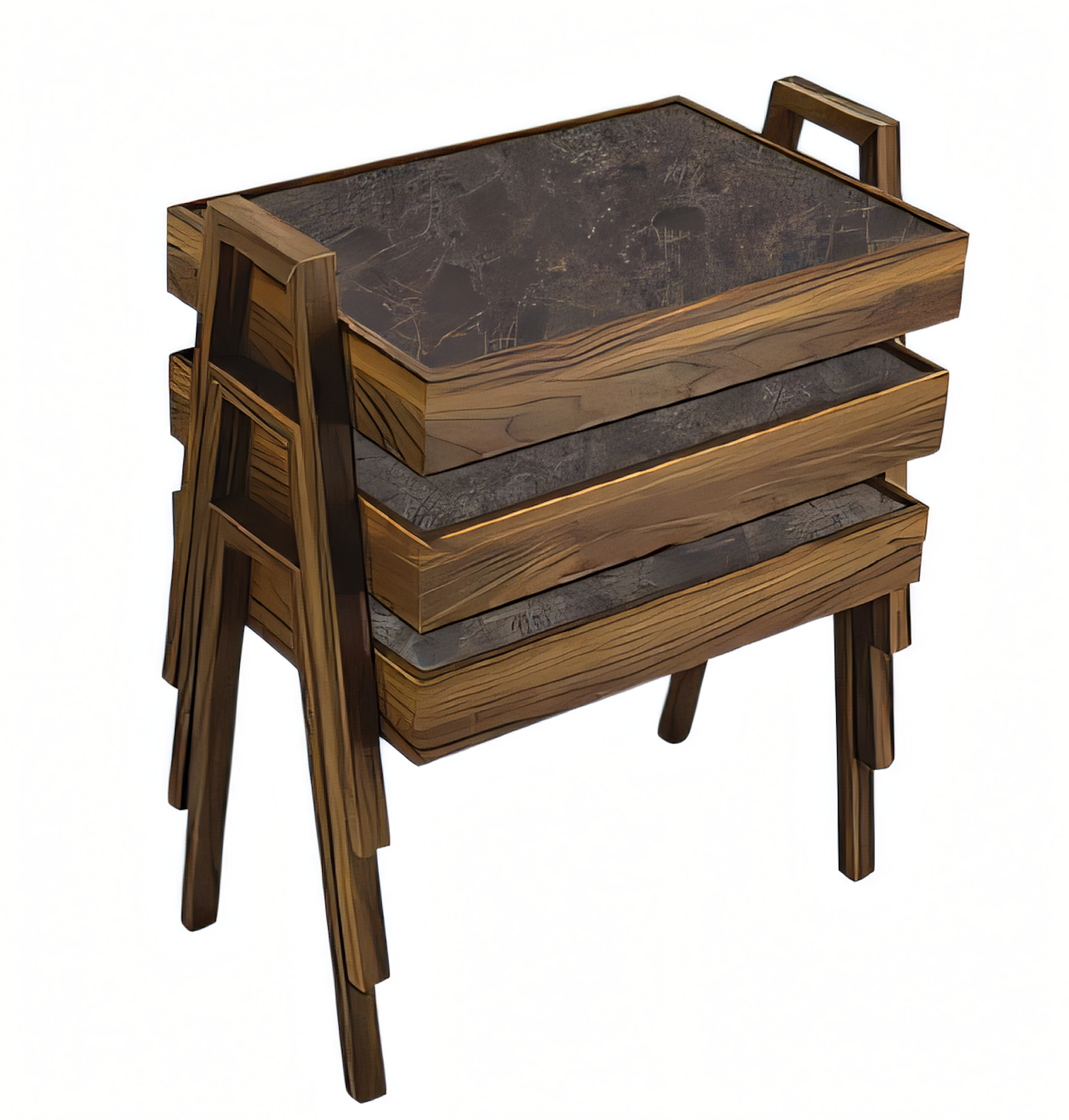 Couchtisch-Set aus Holz in Braun modern elegant