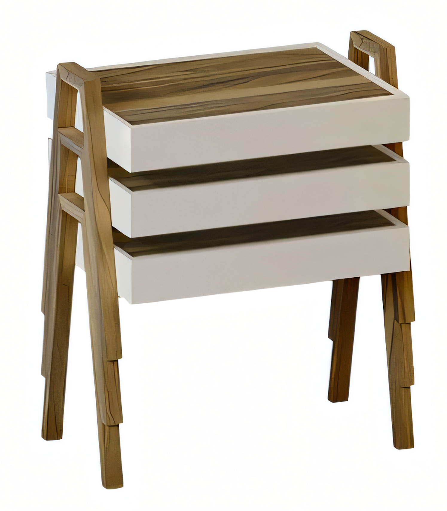 Couchtisch-Set aus Holz in Braun modern eleganter Wohnstil