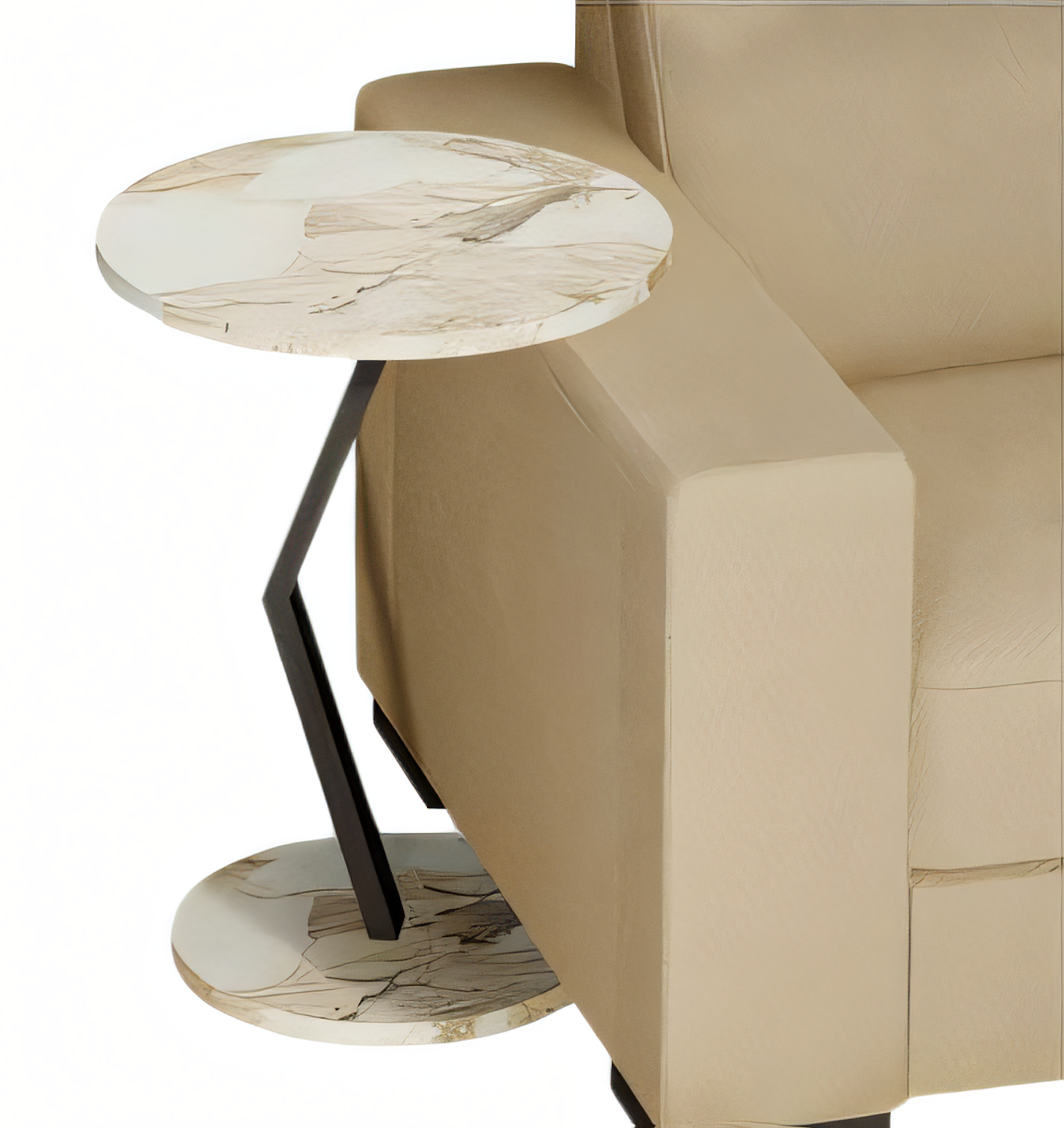 Beistelltisch aus Holz in Beige modern eleganter Wohnzimmertisch