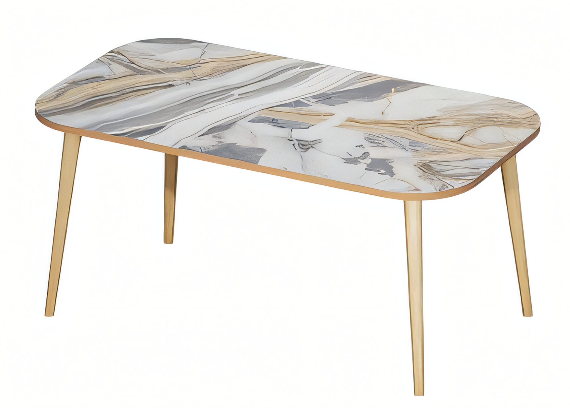 Mehrfarbiger Holz-Couchtisch im modernen Design