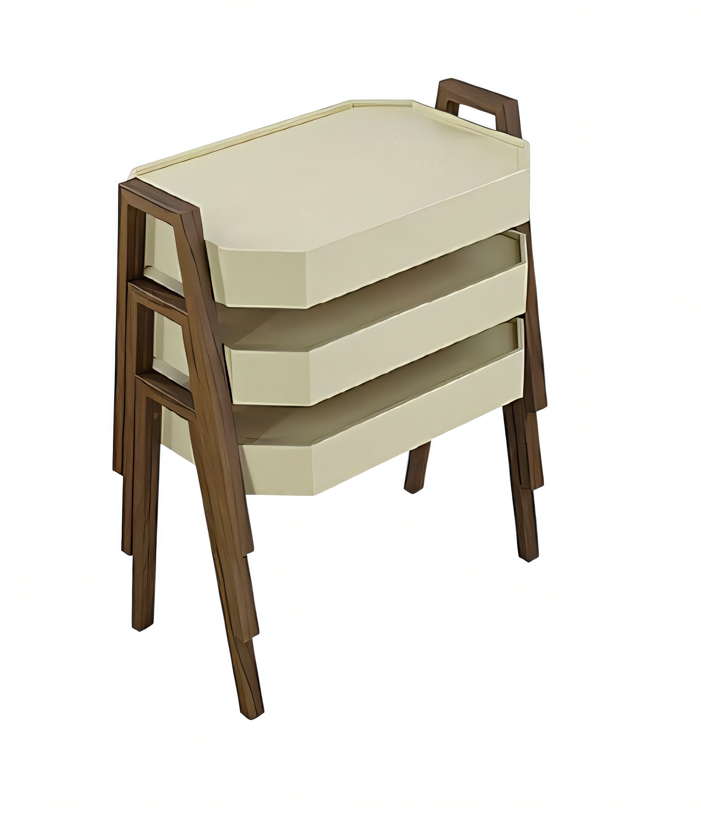 Elegantes Beiges Holz Couchtisch-Set im modernen Stil