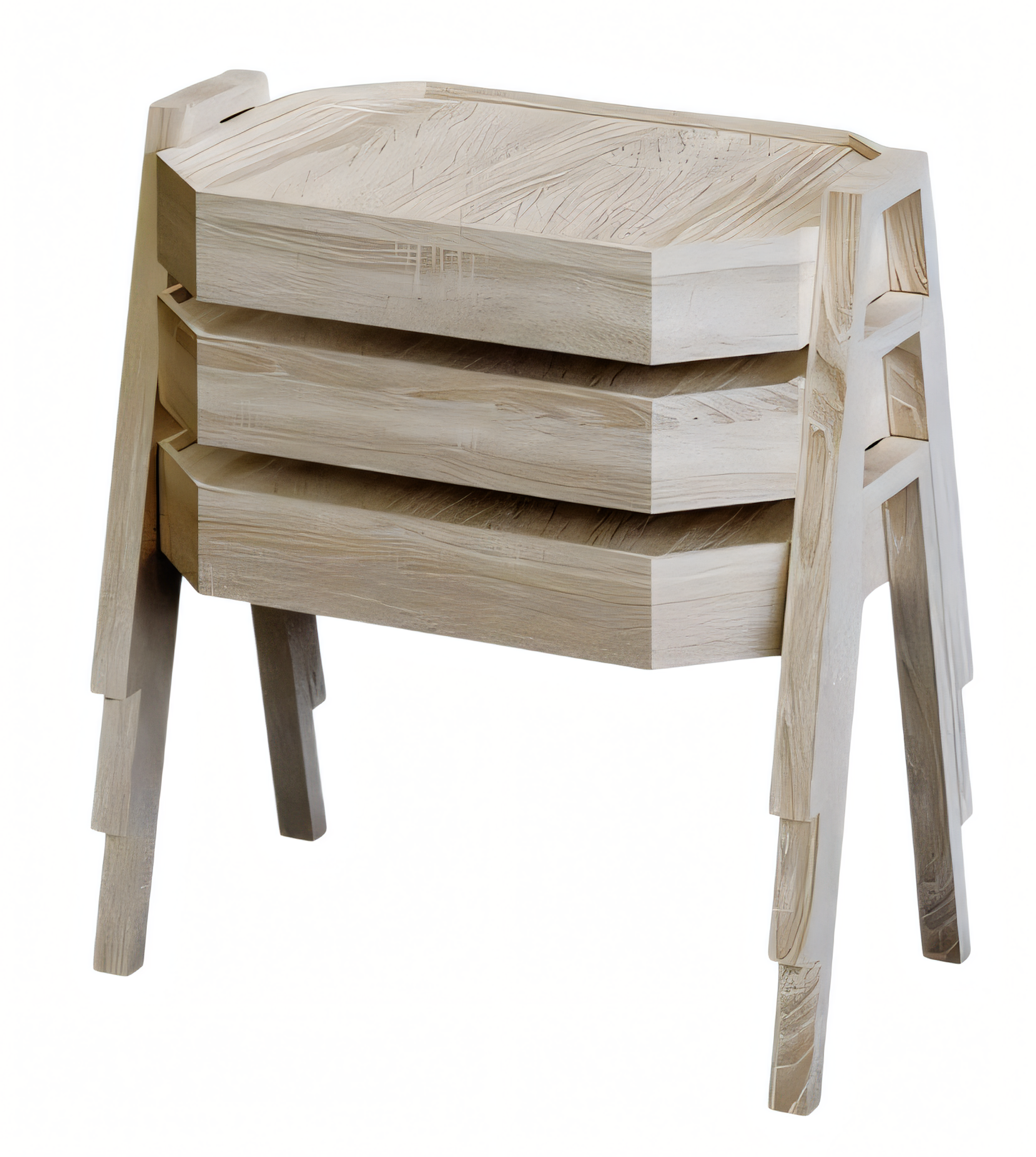 Elegantes Beiges Holz Couchtisch-Set Modern Wohnzimmermöbel