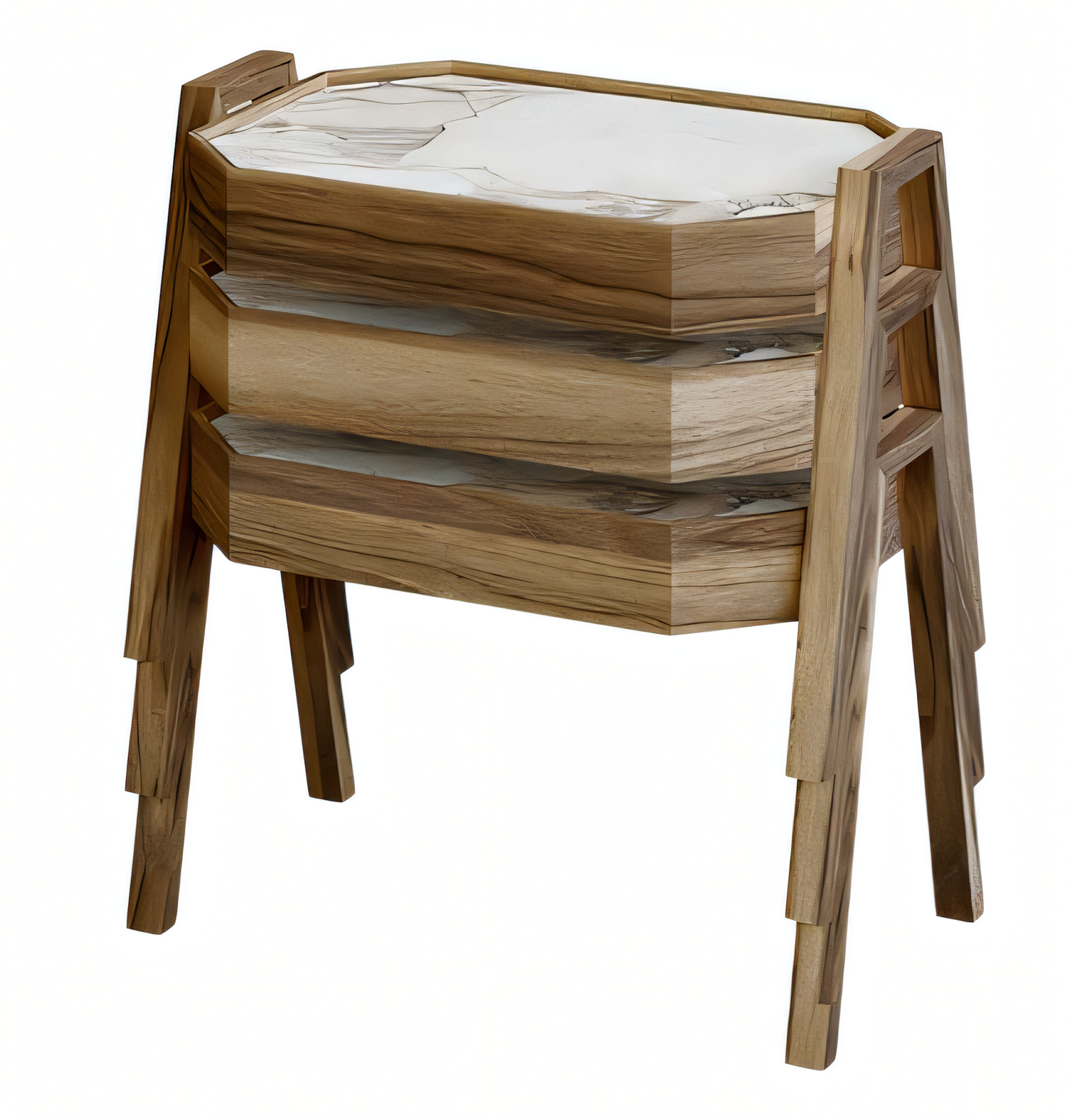 Elegantes braunes Holz Couchtisch-Set modern stilvoll