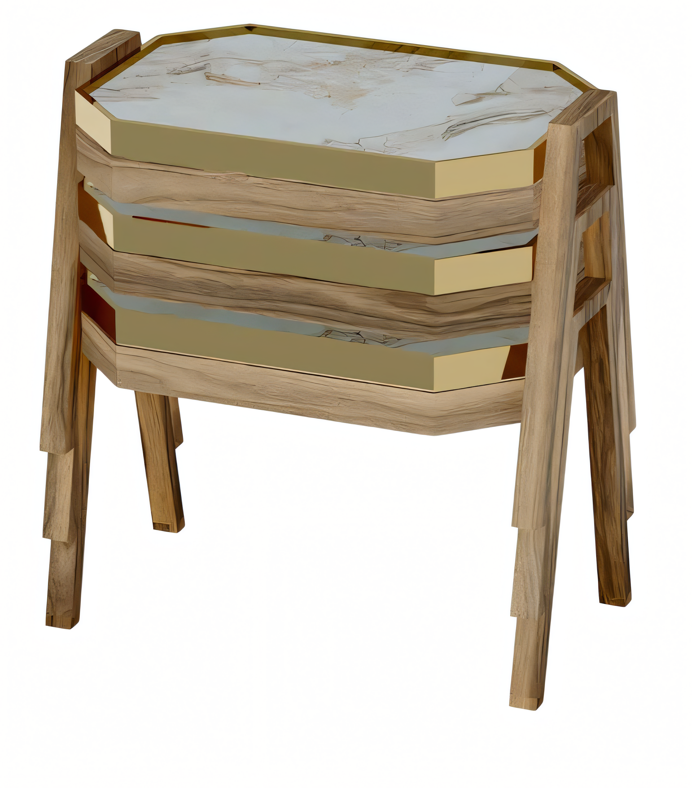 Elegantes braunes Holz Couchtisch-Set modern und stilvoll