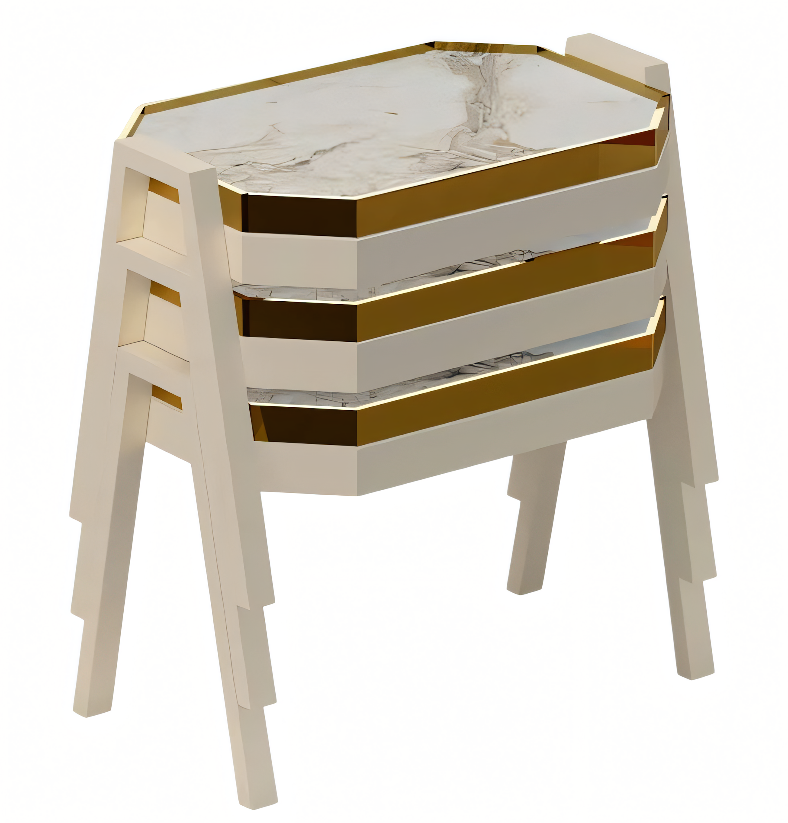 Couchtisch-Set aus Holz in Beige modern und stilvoll