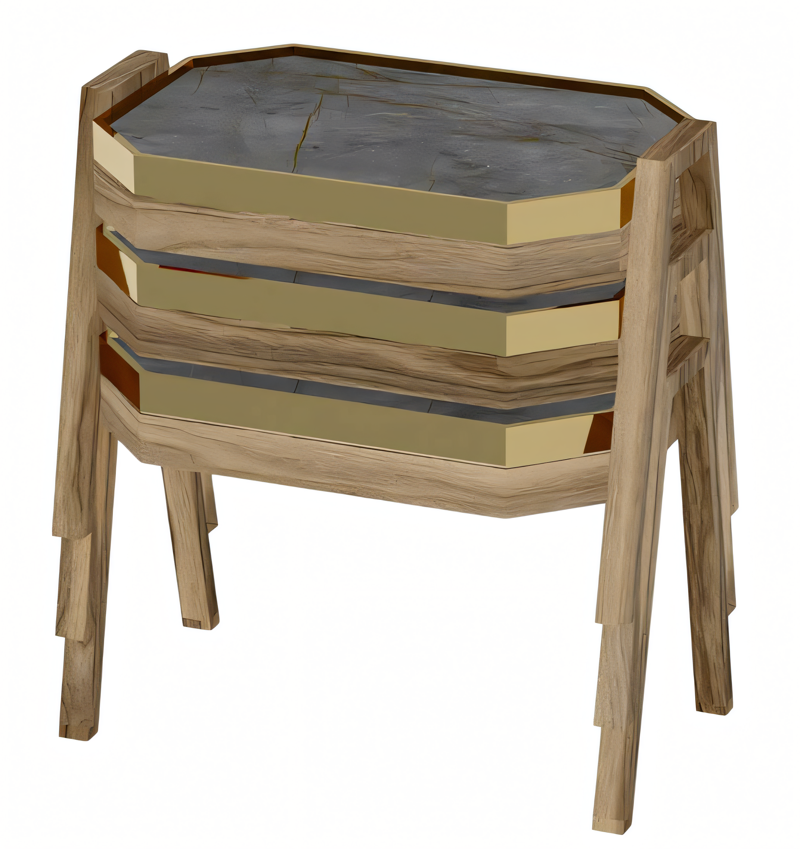 Elegantes graues Couchtisch-Set aus Holz für modernes Wohnzimmer