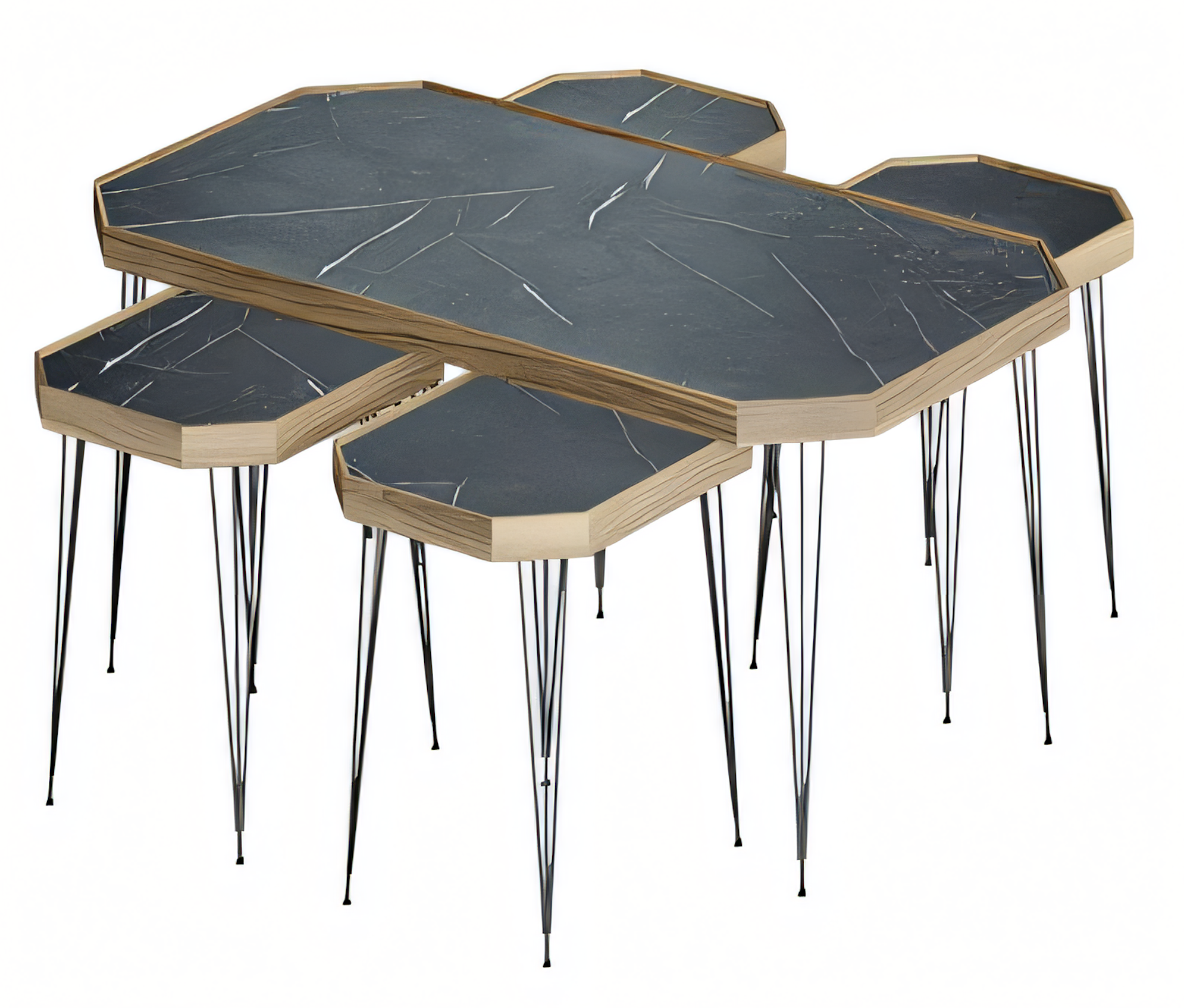 Moderner schwarzer Couchtisch aus Holz