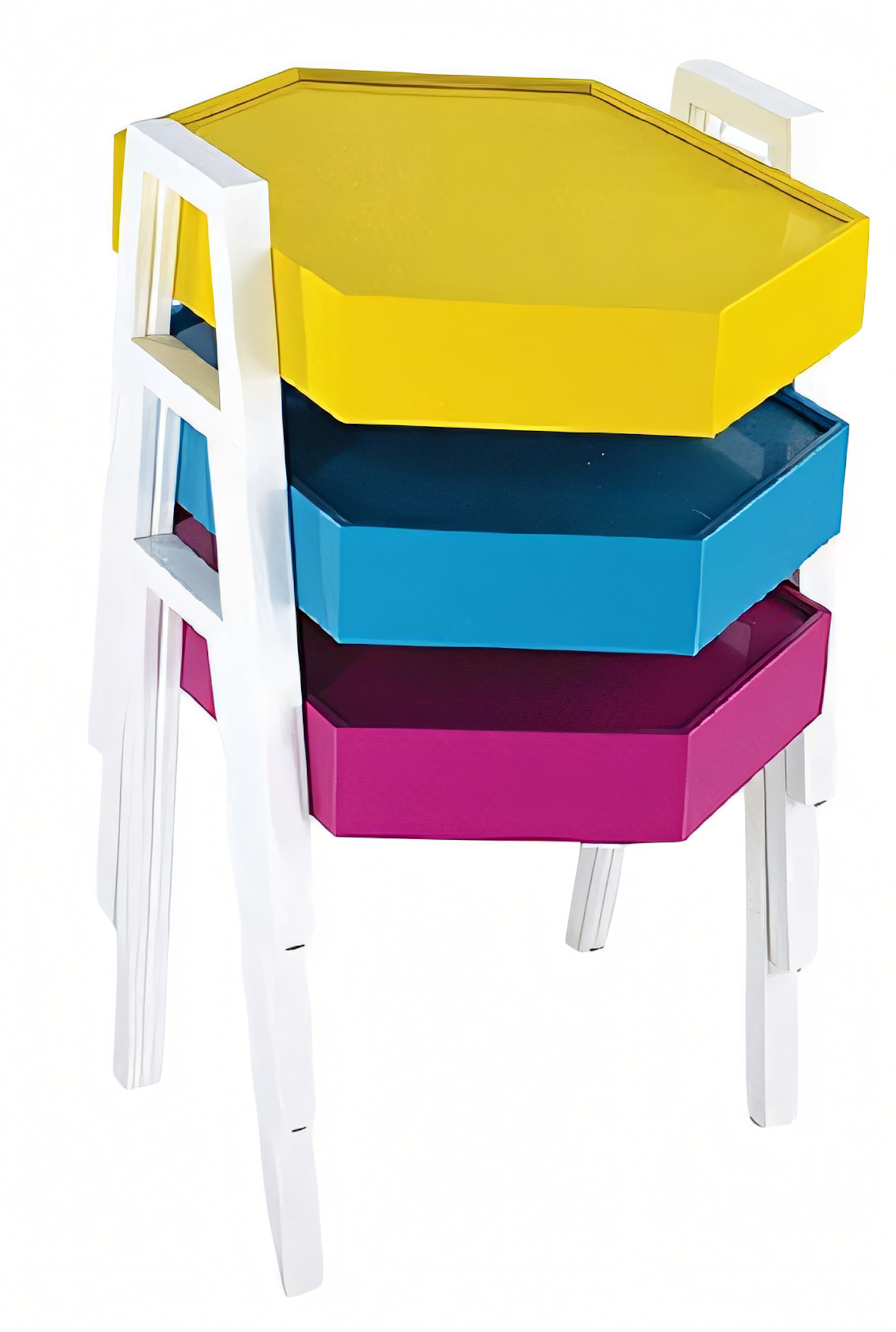 Mehrfarbiges Holz Couchtisch-Set modern und stilvoll