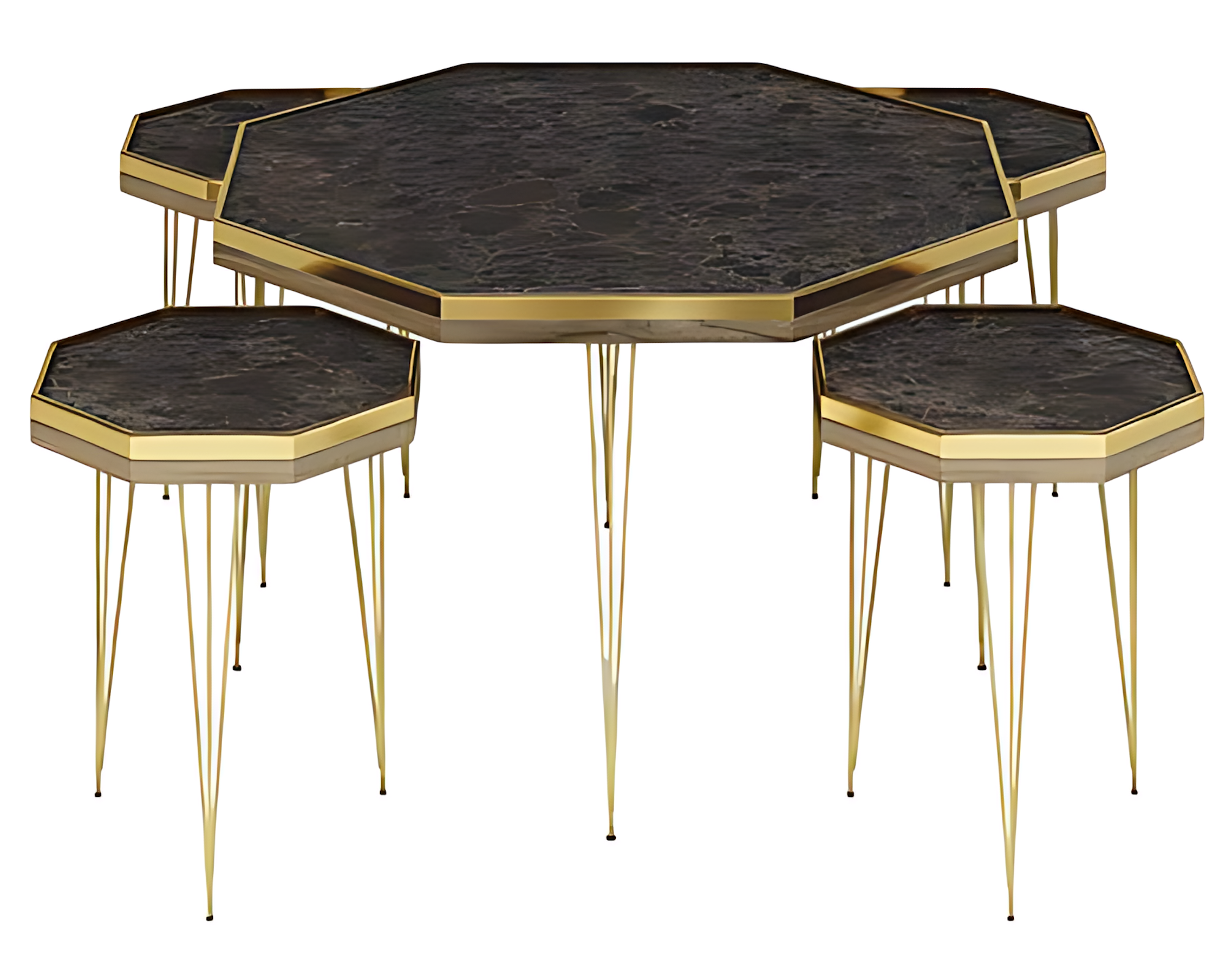 Modernes Wohnzimmer-Set Schwarz Edelstahl MDF Elegant