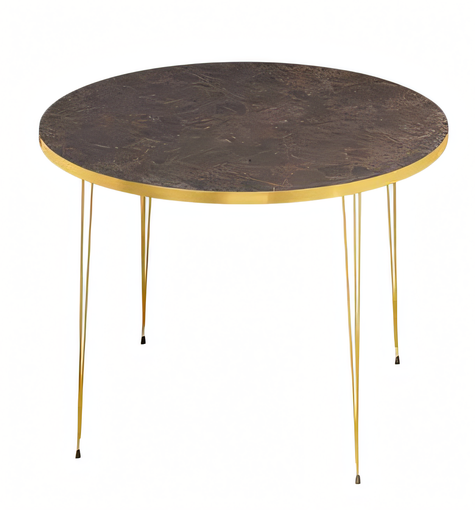 Moderner Couchtisch aus Holz in Braun mit Edelstahl-Details