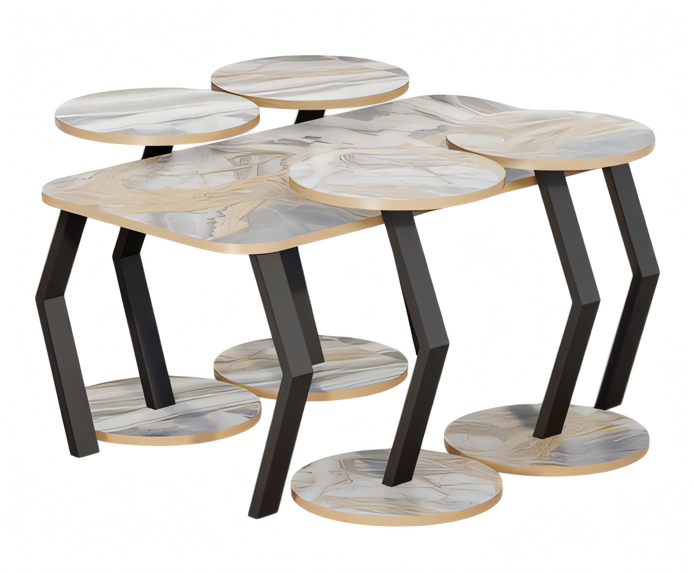 Eleganter Beistelltisch aus Holz in Beige im modernen Stil