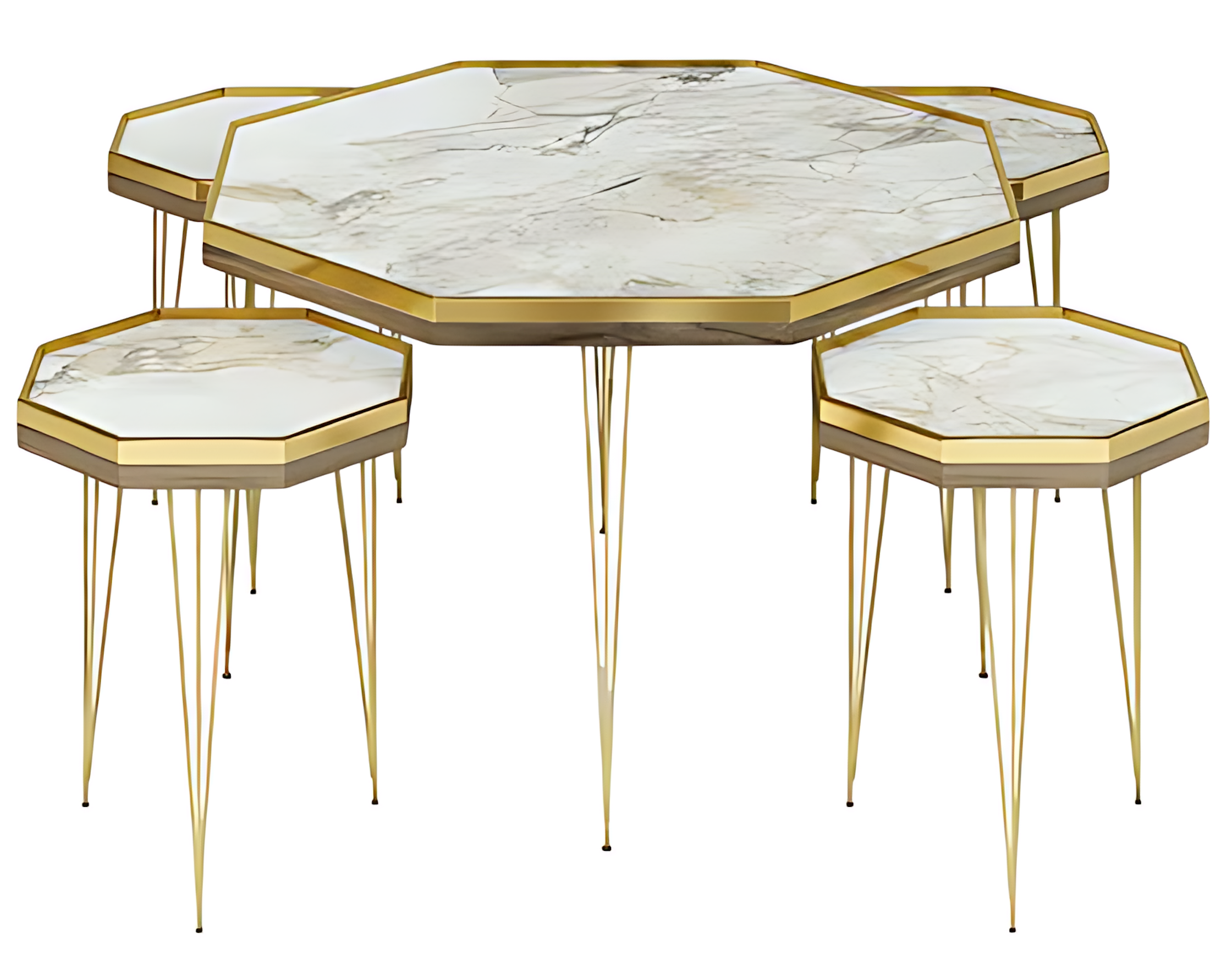 Moderner Wohnzimmer-Set in Mehrfarbig aus MDF und Edelstahl