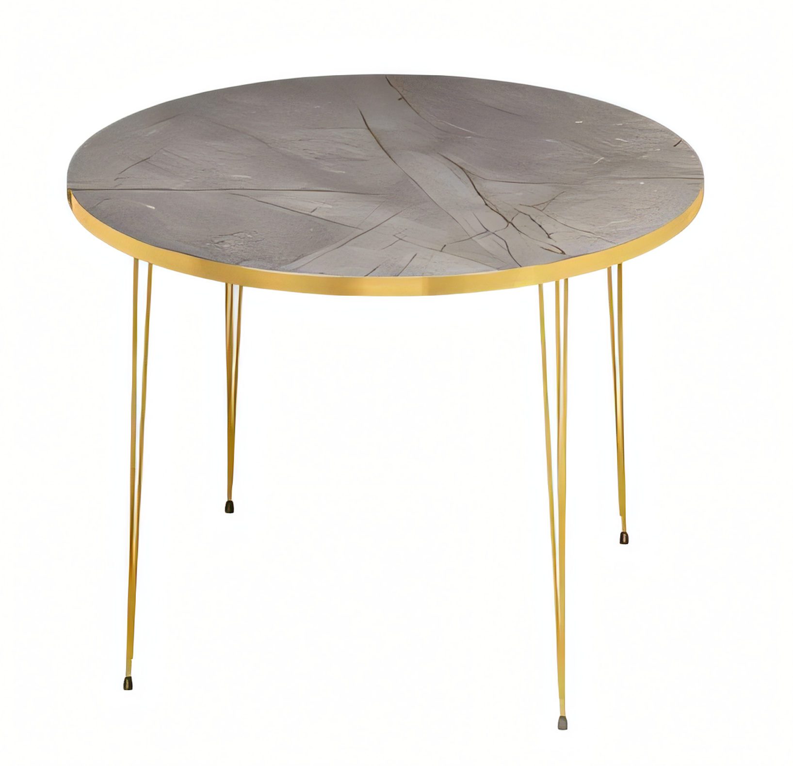 Moderner grauer Couchtisch aus Holz und Edelstahl