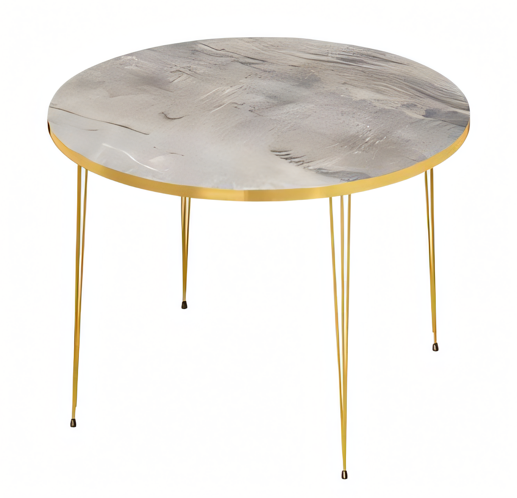 Moderner grauer Couchtisch aus Holz mit Edelstahlrahmen