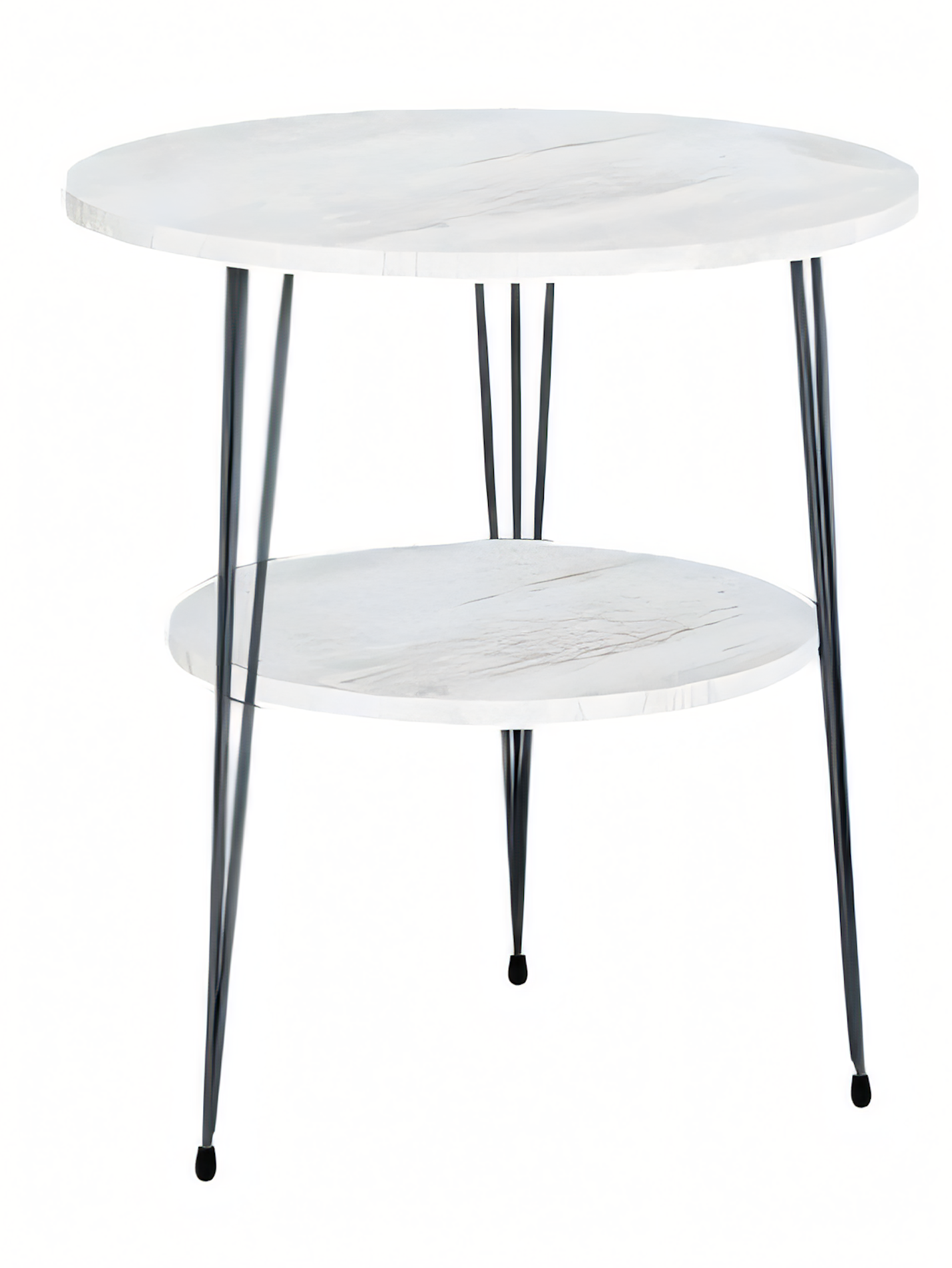 Beistelltisch aus Metall in Weiß modern eleganter Wohnzimmertisch