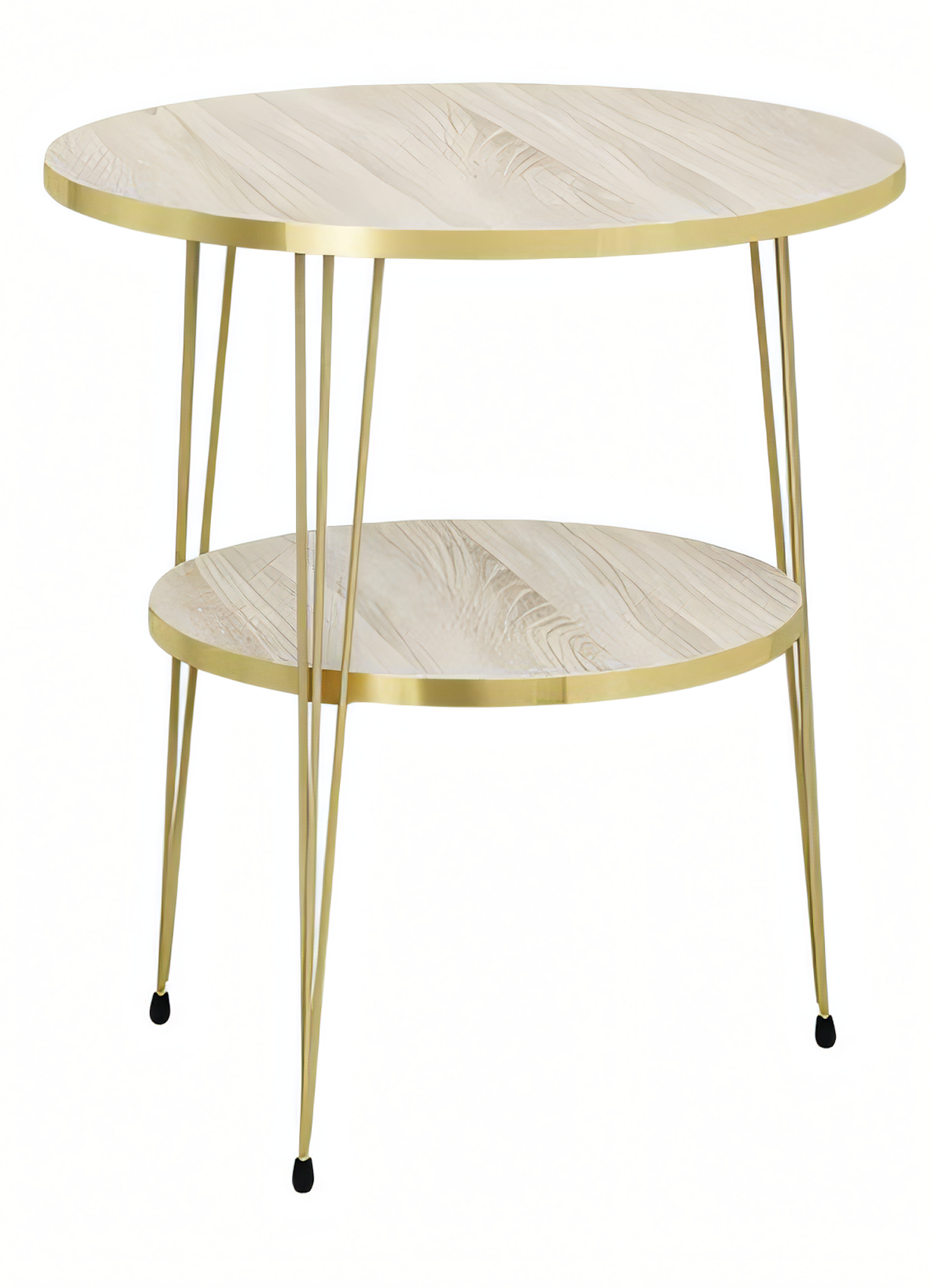 Beistelltisch aus Metall in Beige modern eleganter Wohnstil