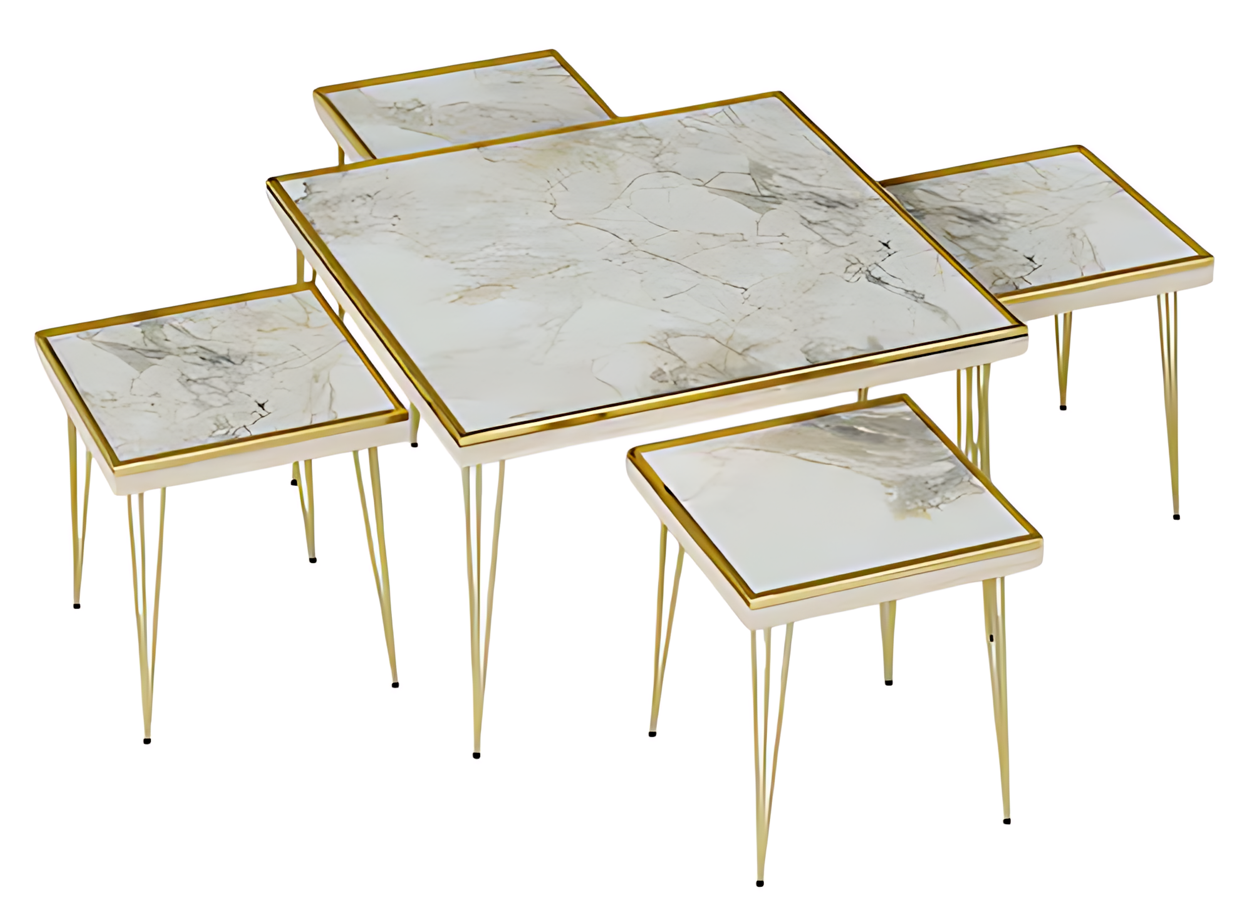 Wohnzimmer-Set Beige MDF Edelstahl modern elegant