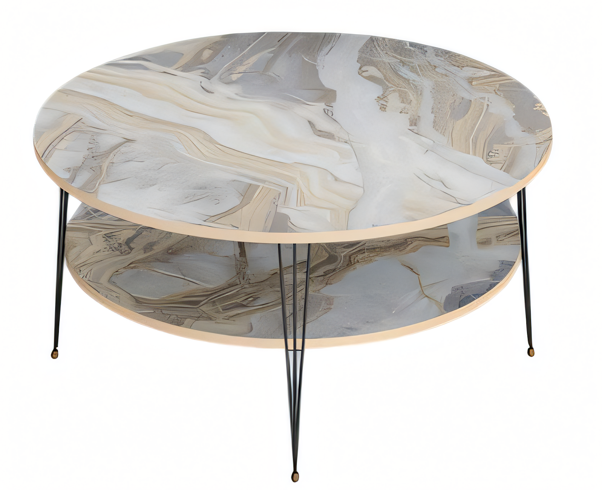 Mehrfarbiger Holz-Couchtisch im modernen Design