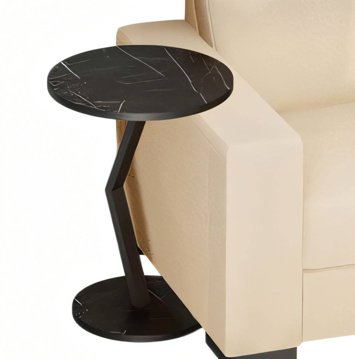 Schwarzer Beistelltisch aus Holz modern eleganter Wohnstil