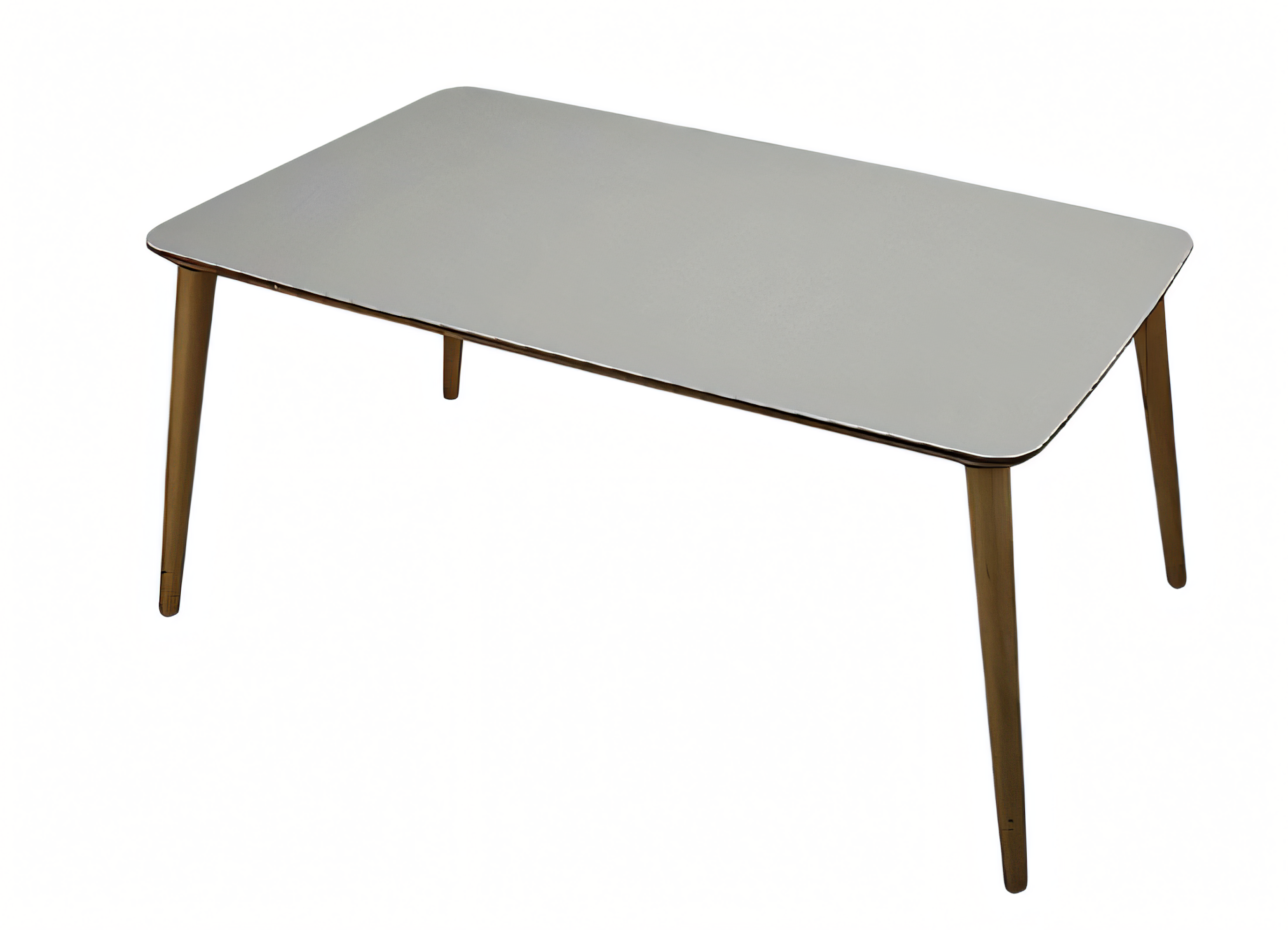 Moderner grauer Holz-Couchtisch stilvoll und robust