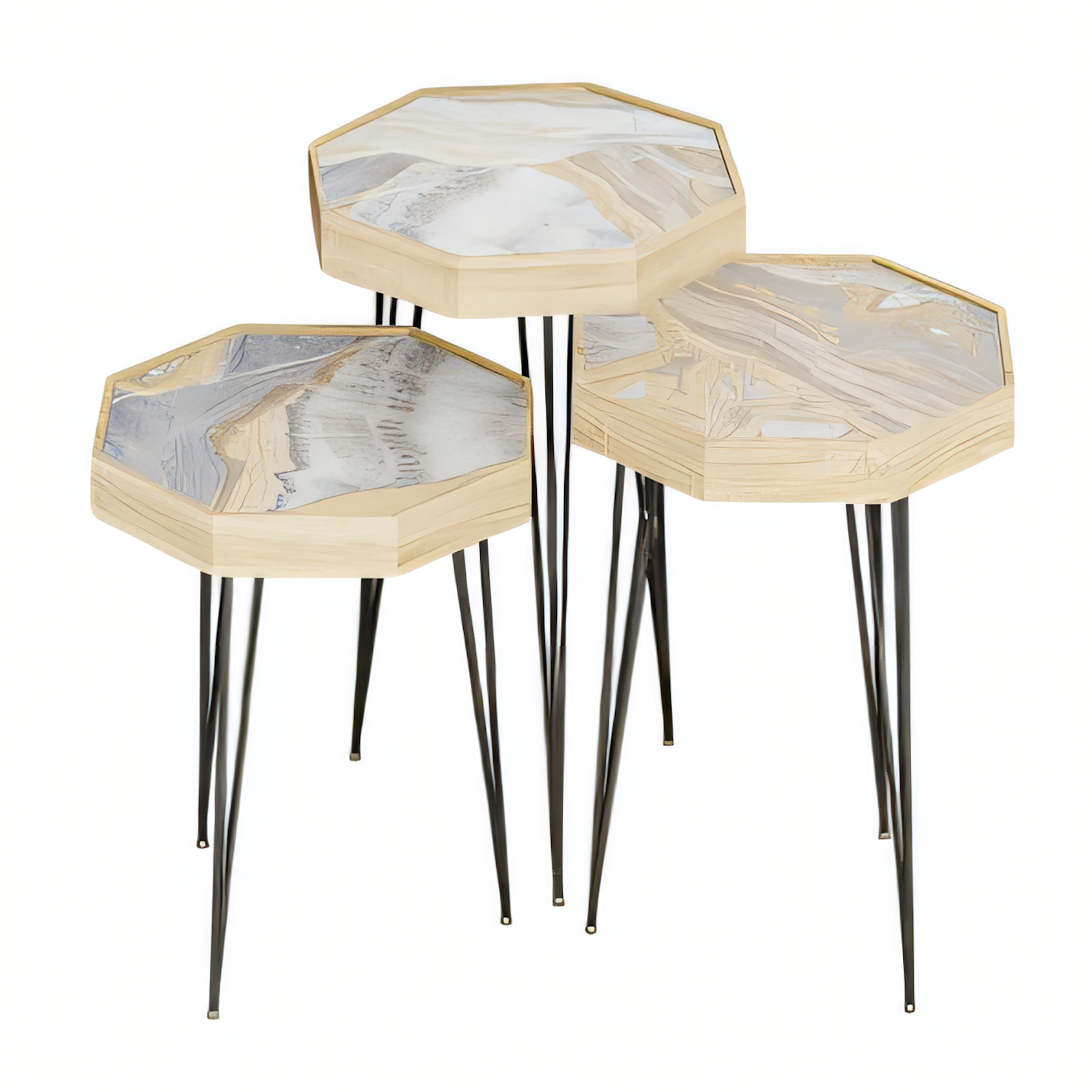 Eleganter grauer Beistelltisch aus Holz im modernen Stil