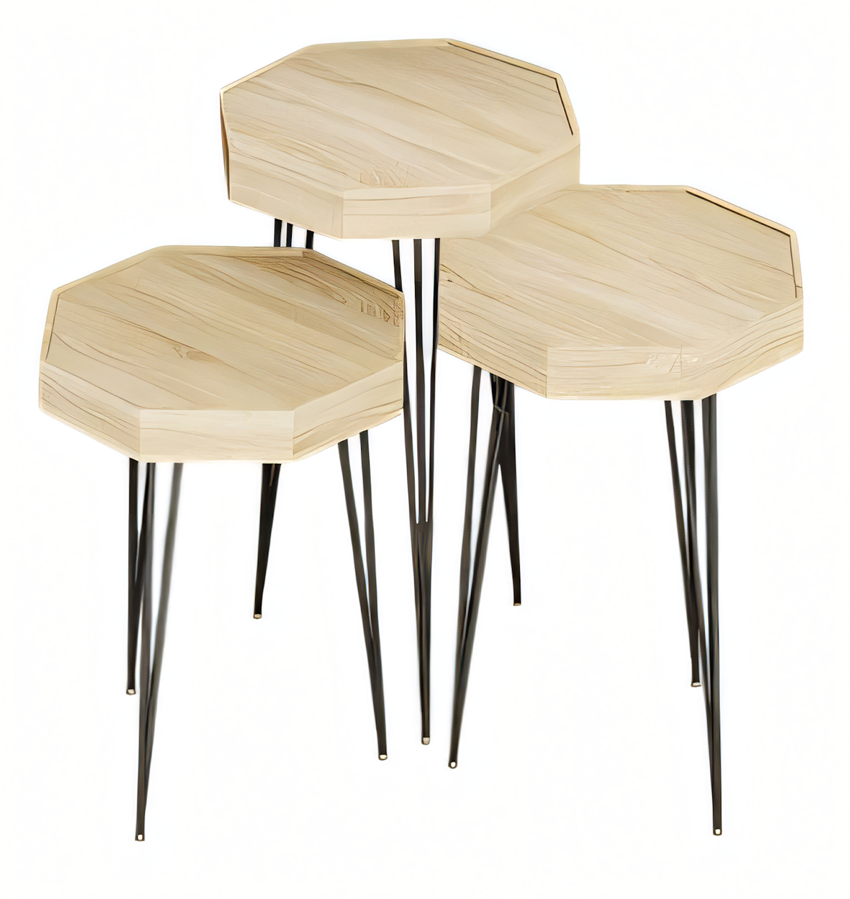 Beistelltisch Holz Beige Elegant Modern