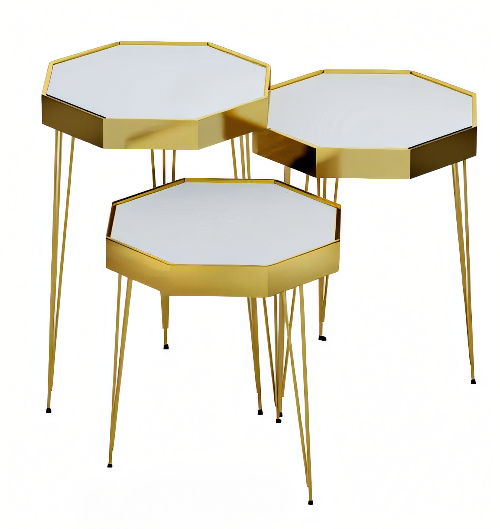 Weiße Holz Beistelltische im minimalistischen Design