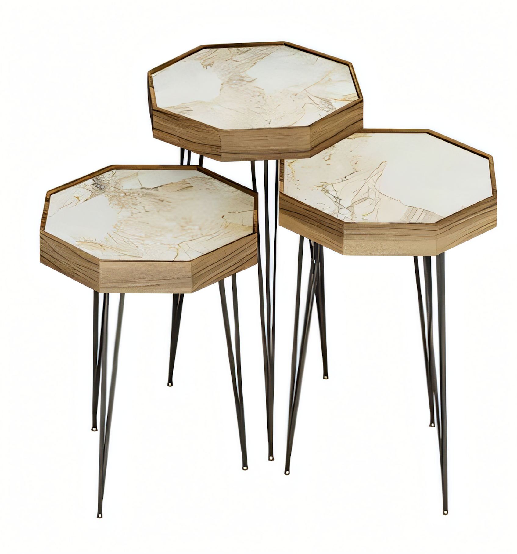 Beistelltisch Holz Beige Modern Elegant