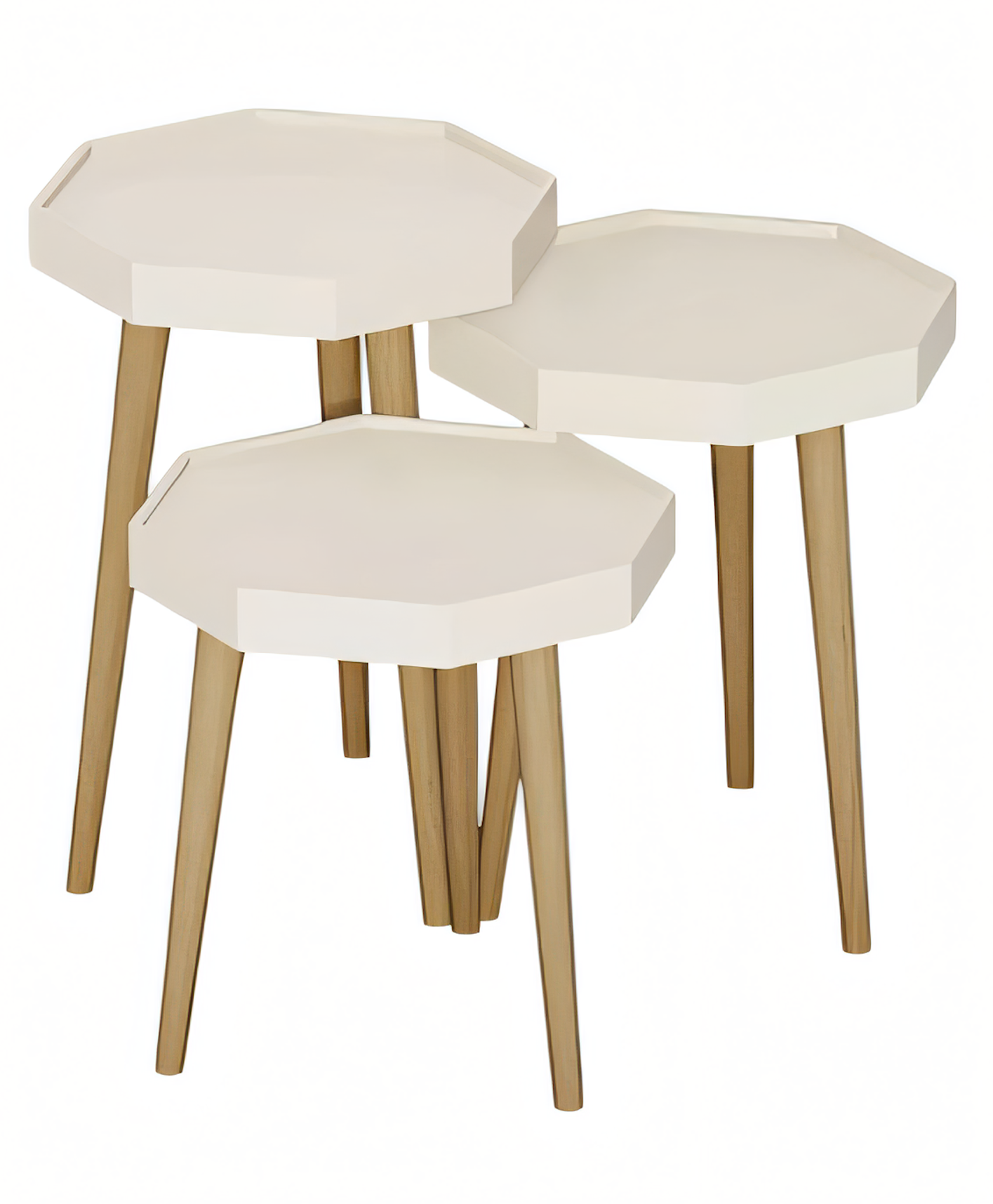 Weißer Holz Beistelltisch im modernen Design