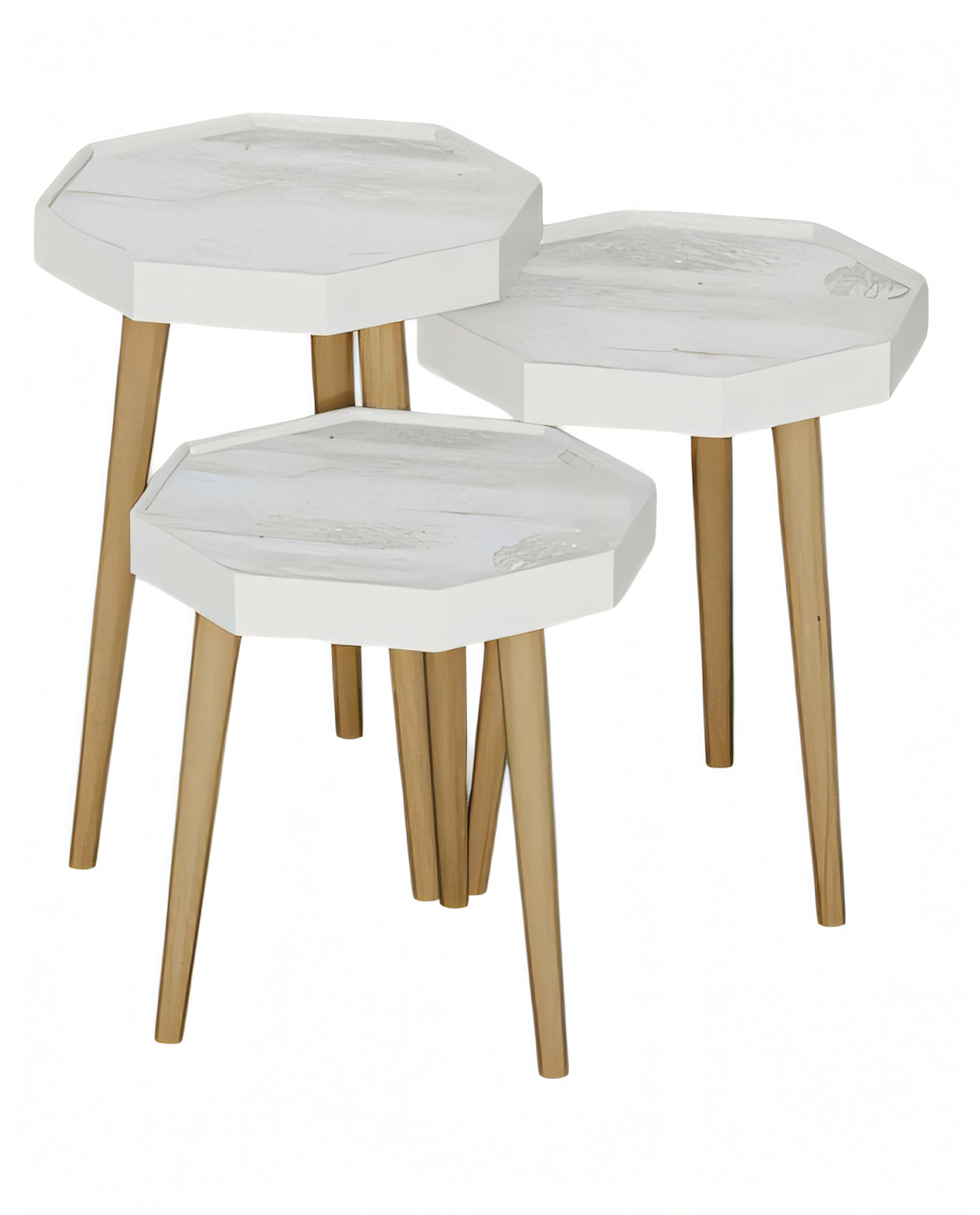 Weiße Holz Beistelltische im modernen Stil, vielseitige Möbelsets