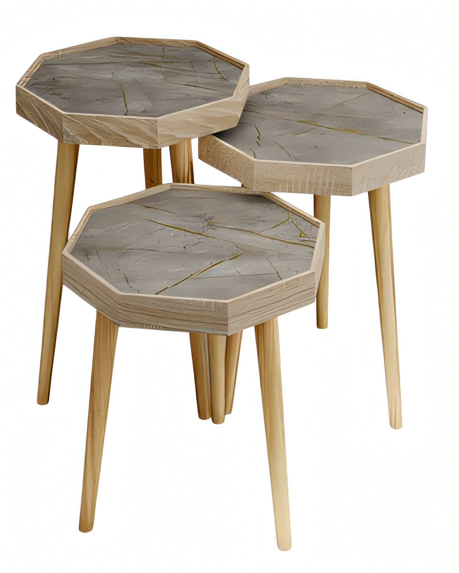 Beistelltisch Holz Beige Modern Elegant