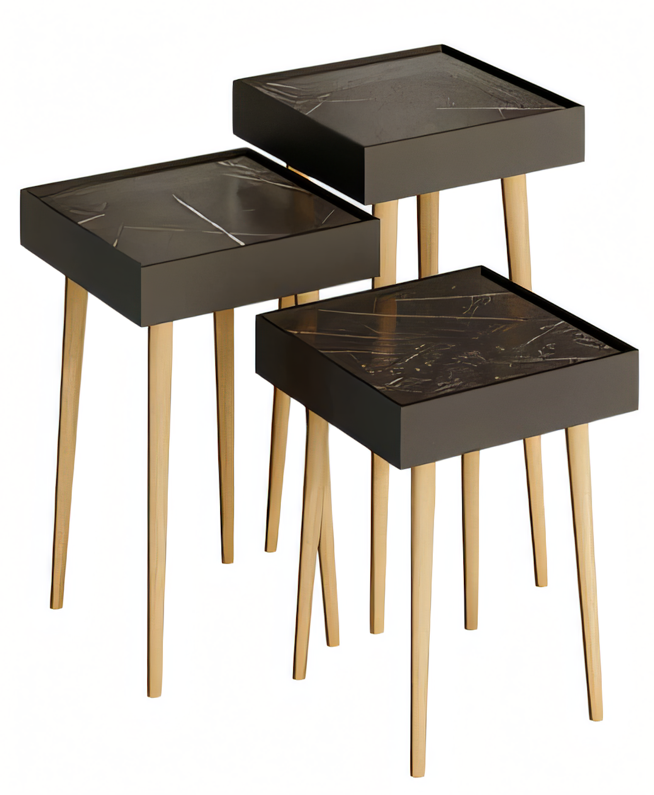 Schwarzer Holztisch im minimalistischen Design