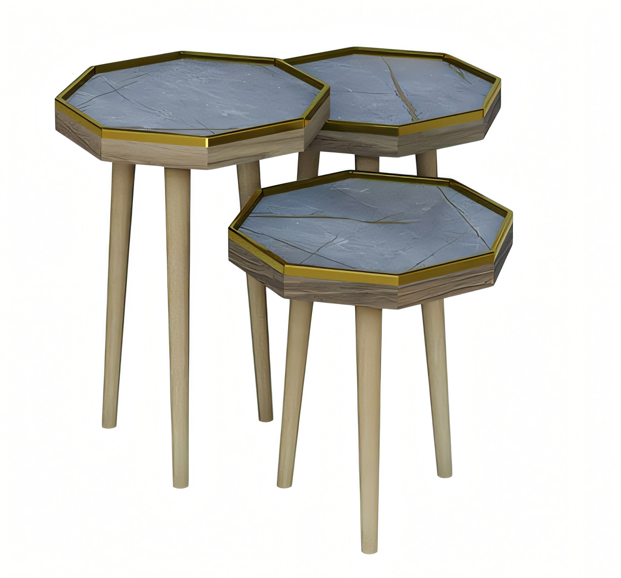 Grauer Holz-Beistelltisch modern, vielseitig, langlebig