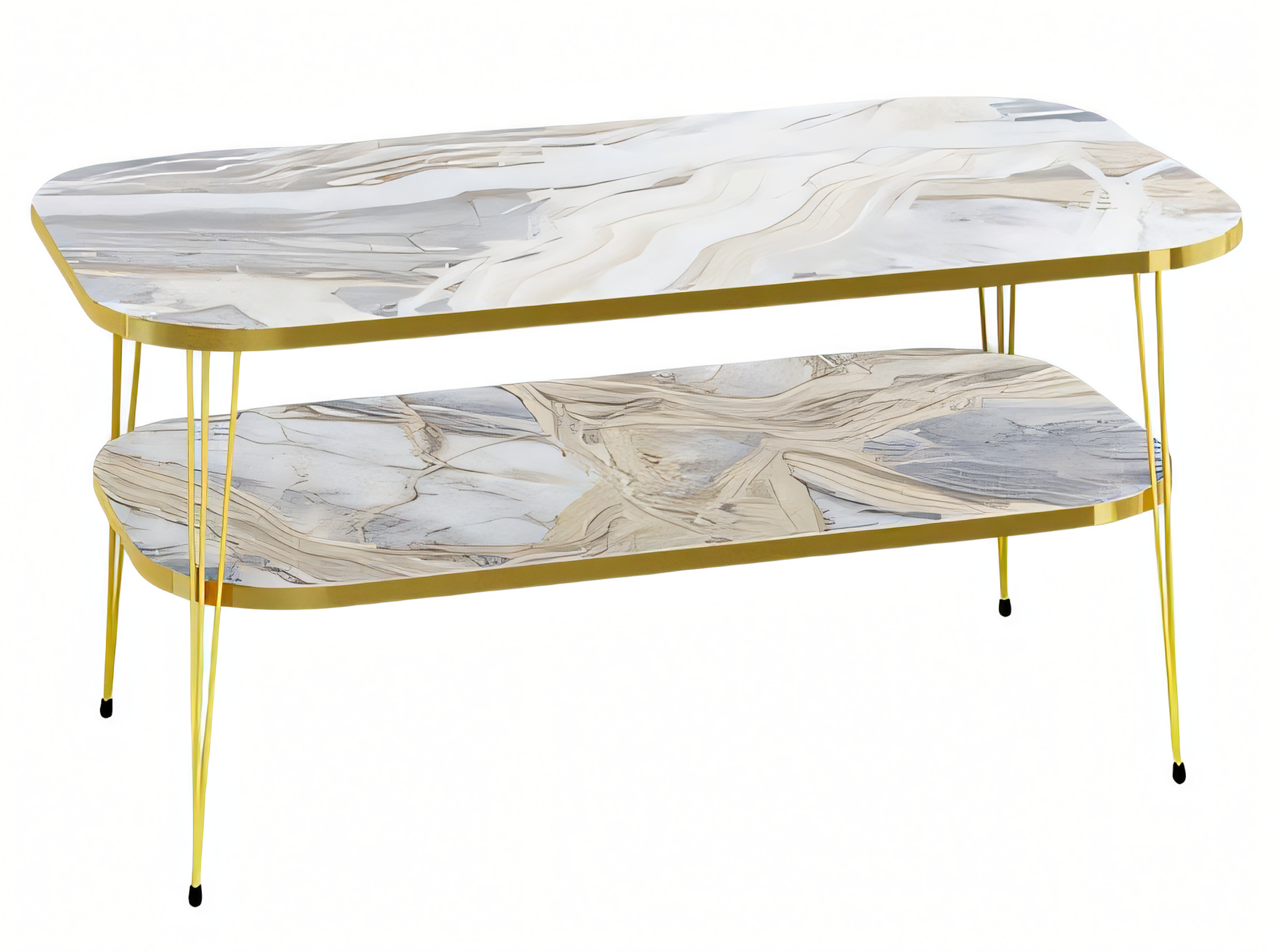 Mehrfarbiger Holz-Couchtisch im modernen Design