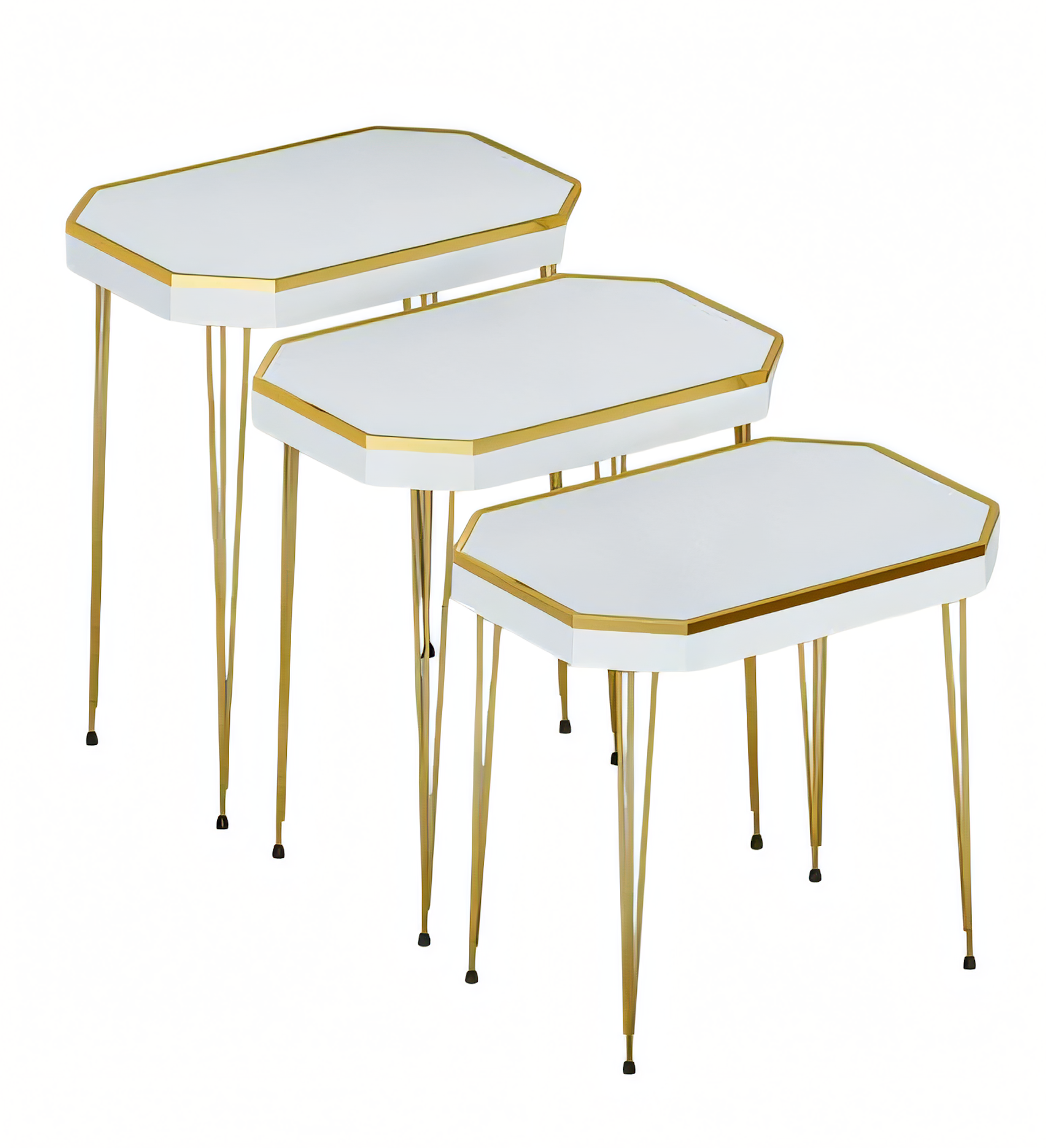 Weiße Holz Beistelltische Set modern elegant