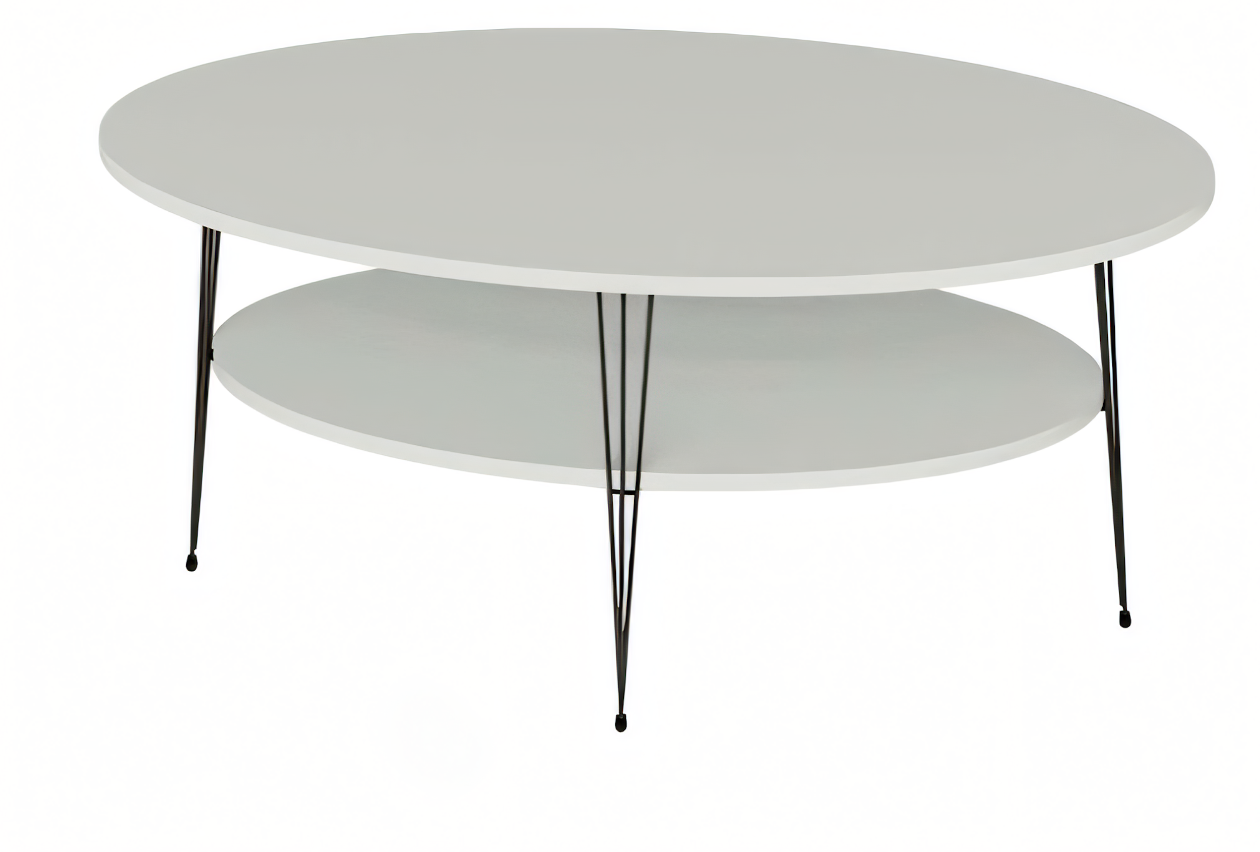 Moderner weißer Couchtisch aus Holz mit Edelstahlrahmen