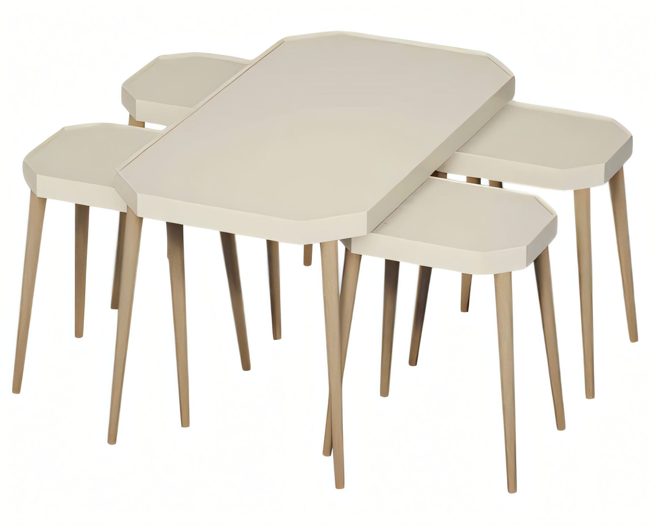 Eleganter Beistelltisch aus Holz in Beige für modernes Wohnambiente