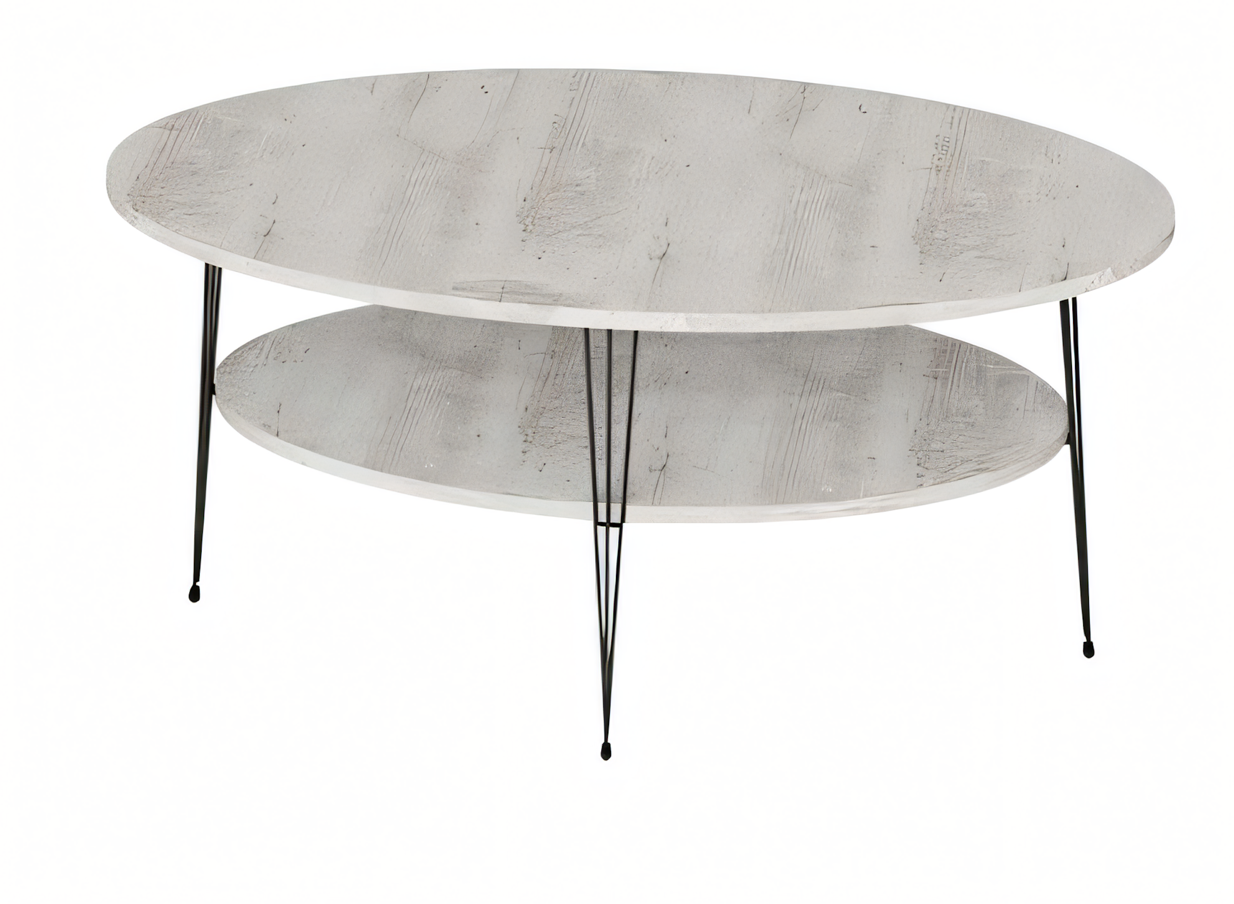 Moderner grauer Couchtisch aus Holz mit Edelstahlrahmen