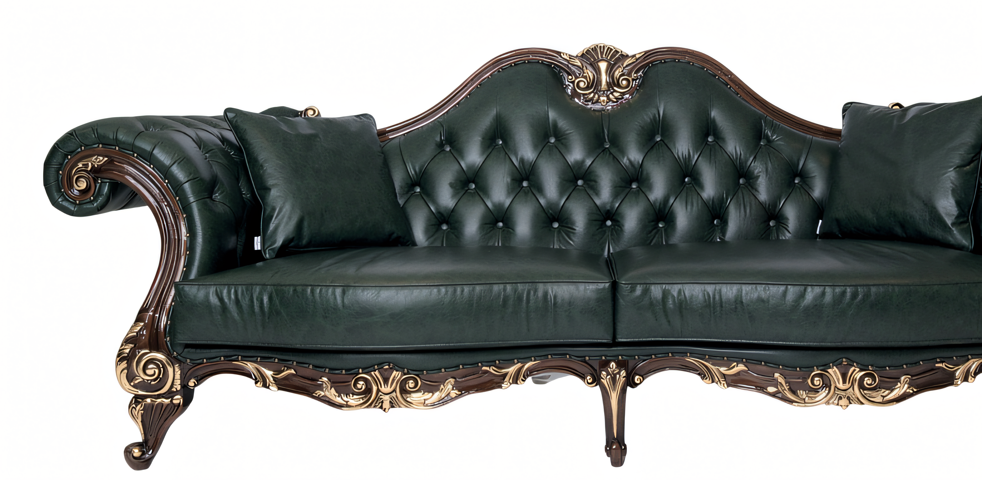 Elegantes grünes Leder-Sofa für modernes Arbeitszimmer