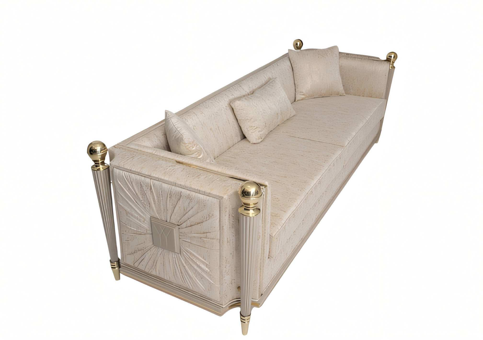 Elegantes beiges Stoffsofa für Wohnzimmer im modernen Design